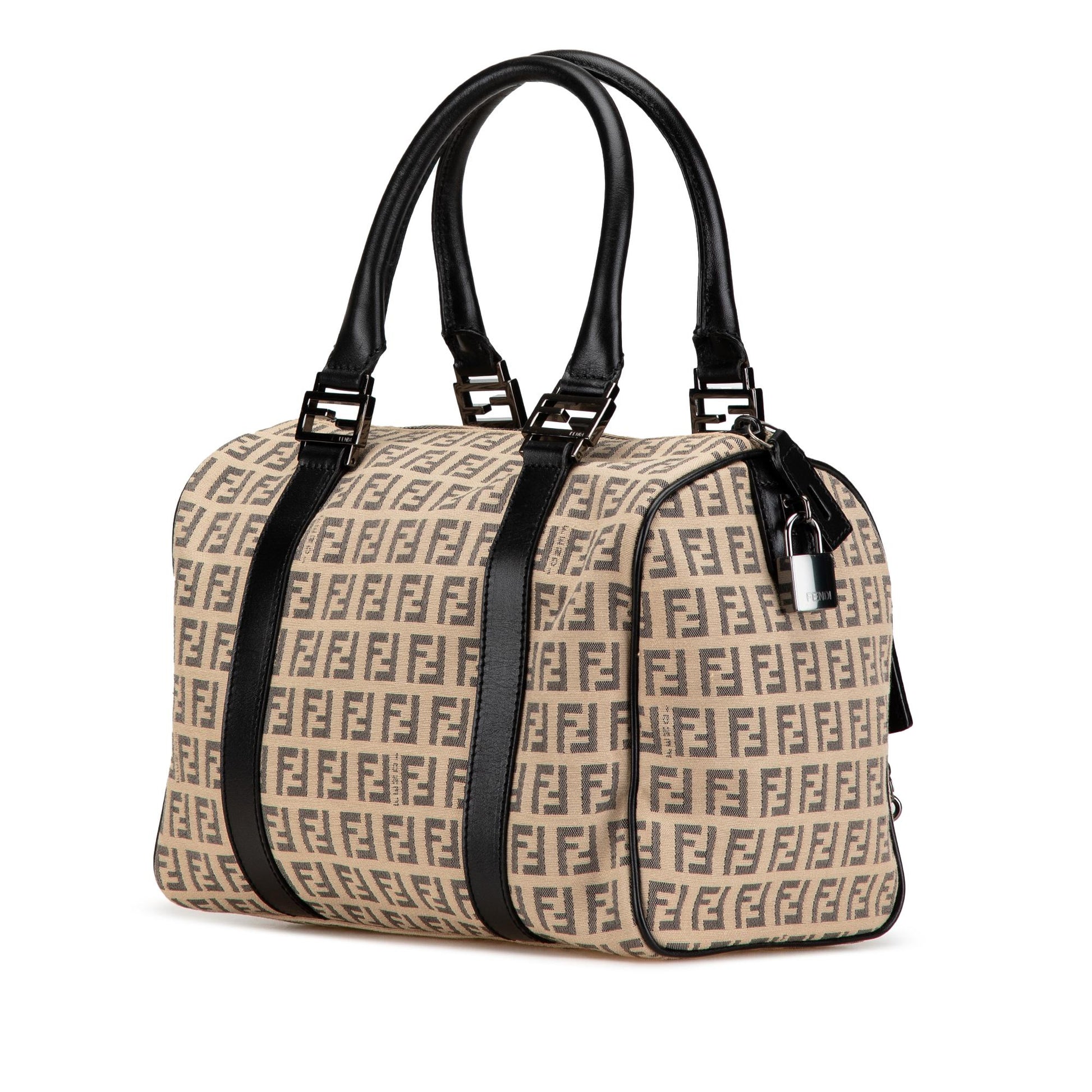 Fendi Zucchino Boston Satchel Bag Canvas
