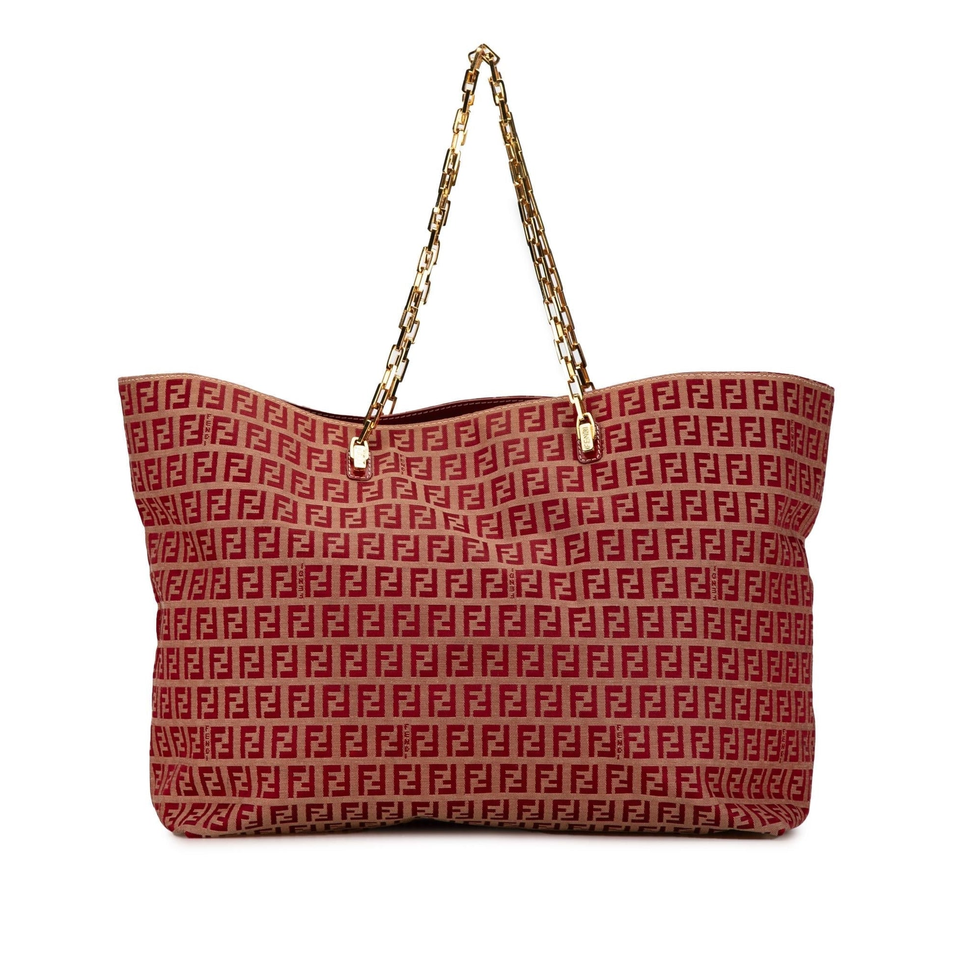 Fendi Zucchino Tote Shg I1242I Canvas Chain Tote Bag