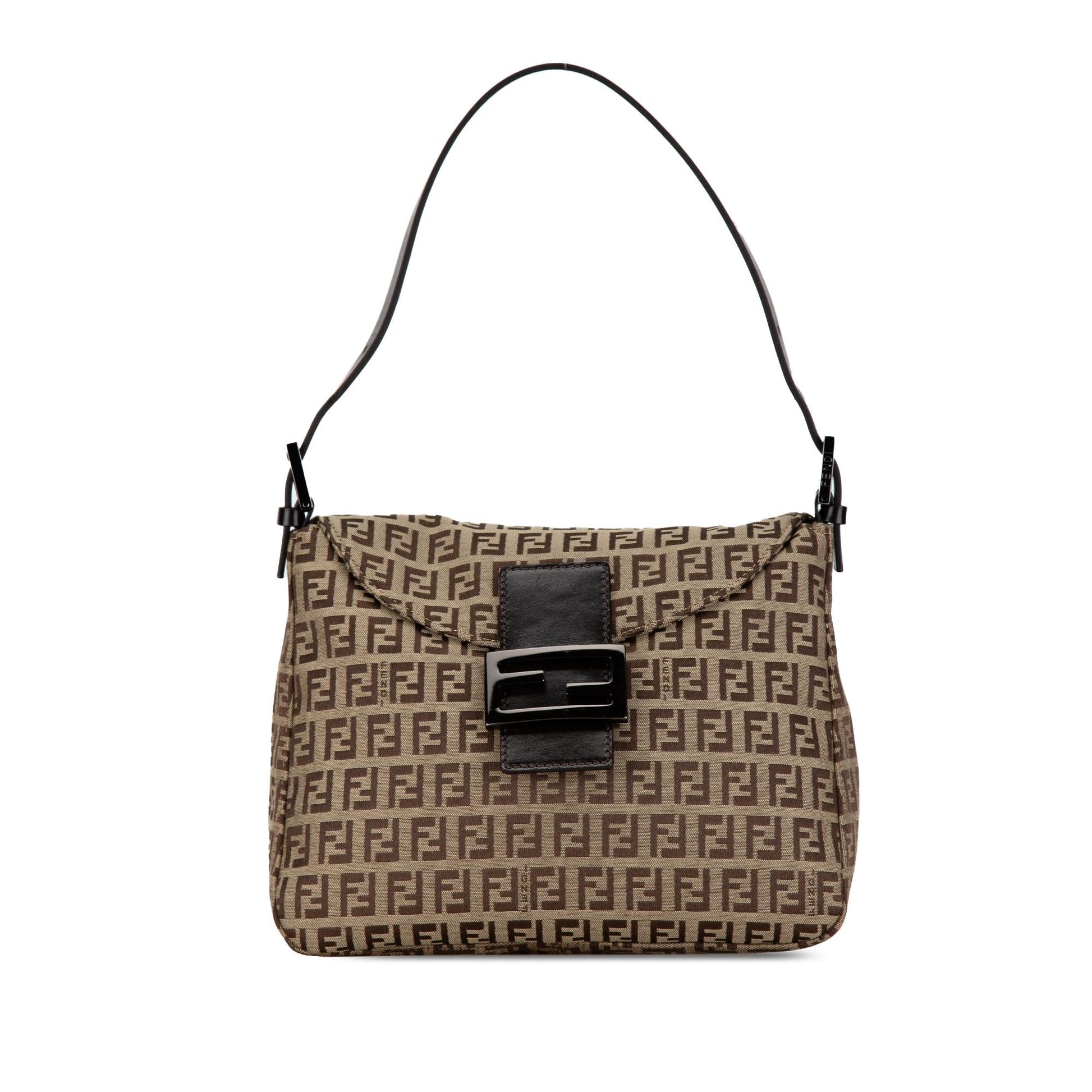 Fendi Zucchino Double Mamma Shg C6Gwq6 Shoulder Bag Canvas Flap