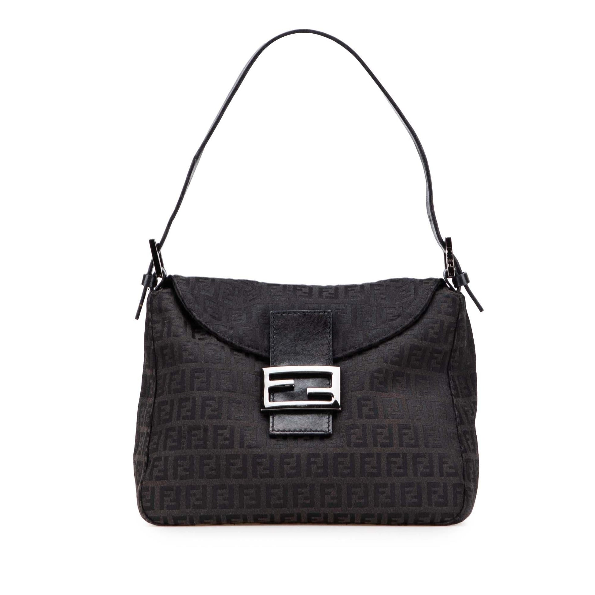 Fendi Zucchino Double Mamma Shoulder Bag Canvas Flap Flap Mamma 1