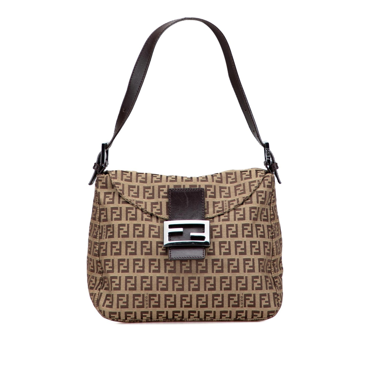 Fendi Zucchino Double Mamma Shoulder Bag Canvas Flap Flap Mamma 2