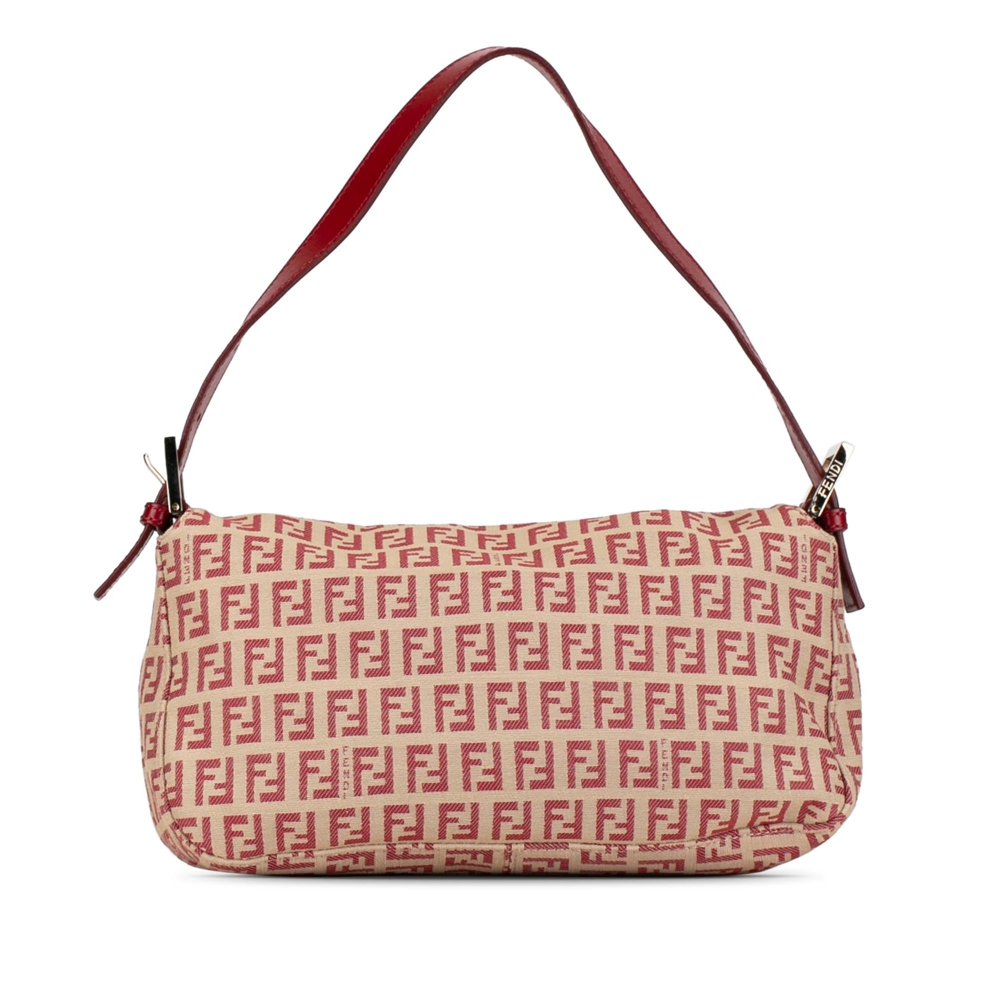 Fendi Zucchino Double Shoulder Bag Shg Fsl5Cl Canvas Flap