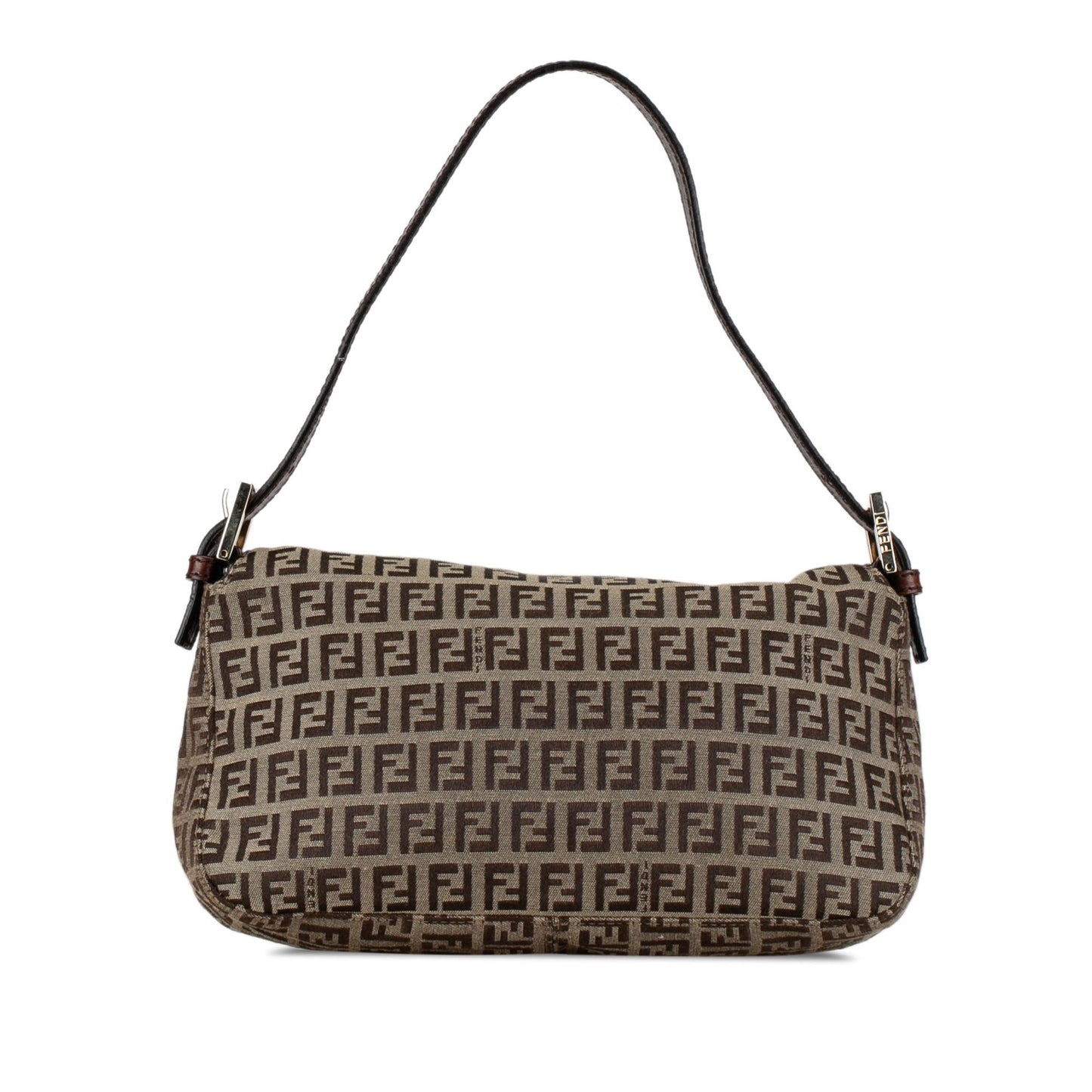 Fendi Zucchino Double Shoulder Bag Shg Mbkffe Canvas Flap