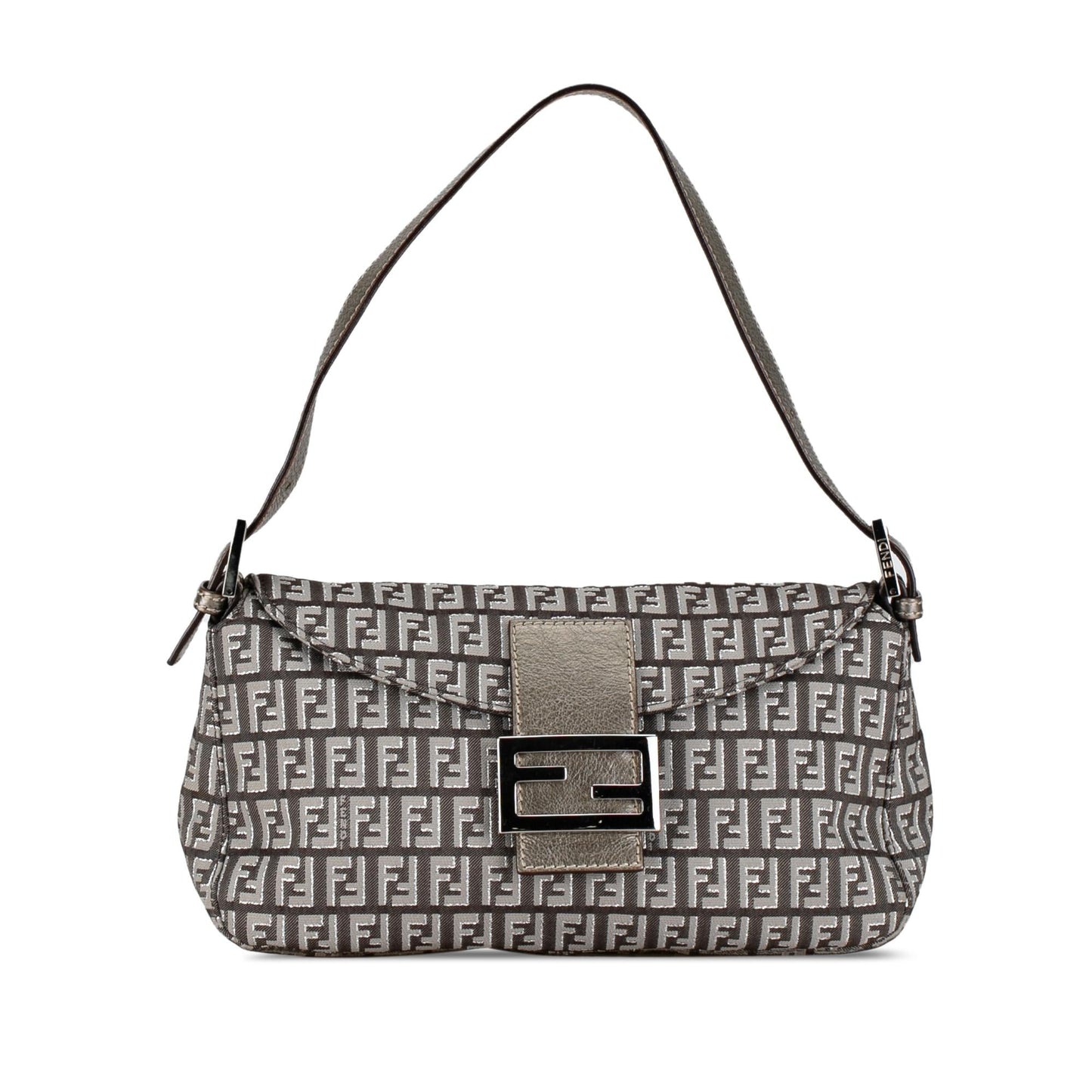 Fendi Zucchino Double Shoulder Bag Shg C7Qwaj Canvas Flap
