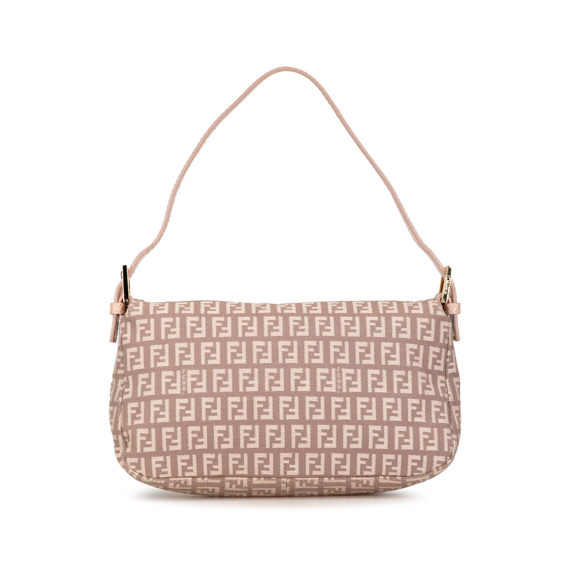 Fendi Zucchino Double Shoulder Bag Shg 8Kx2Pu Canvas Flap