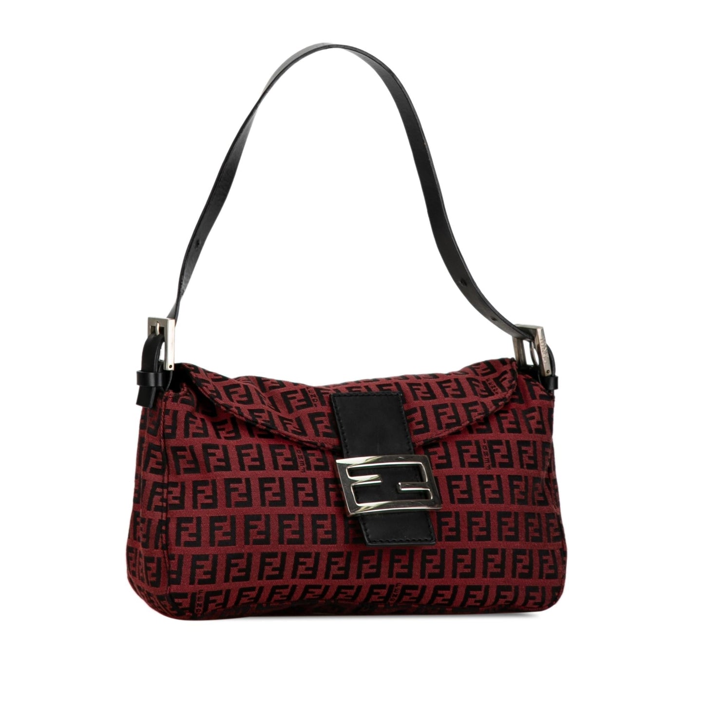 Fendi Zucchino Double Shoulder Bag Shg Nyl1Sf Canvas Flap