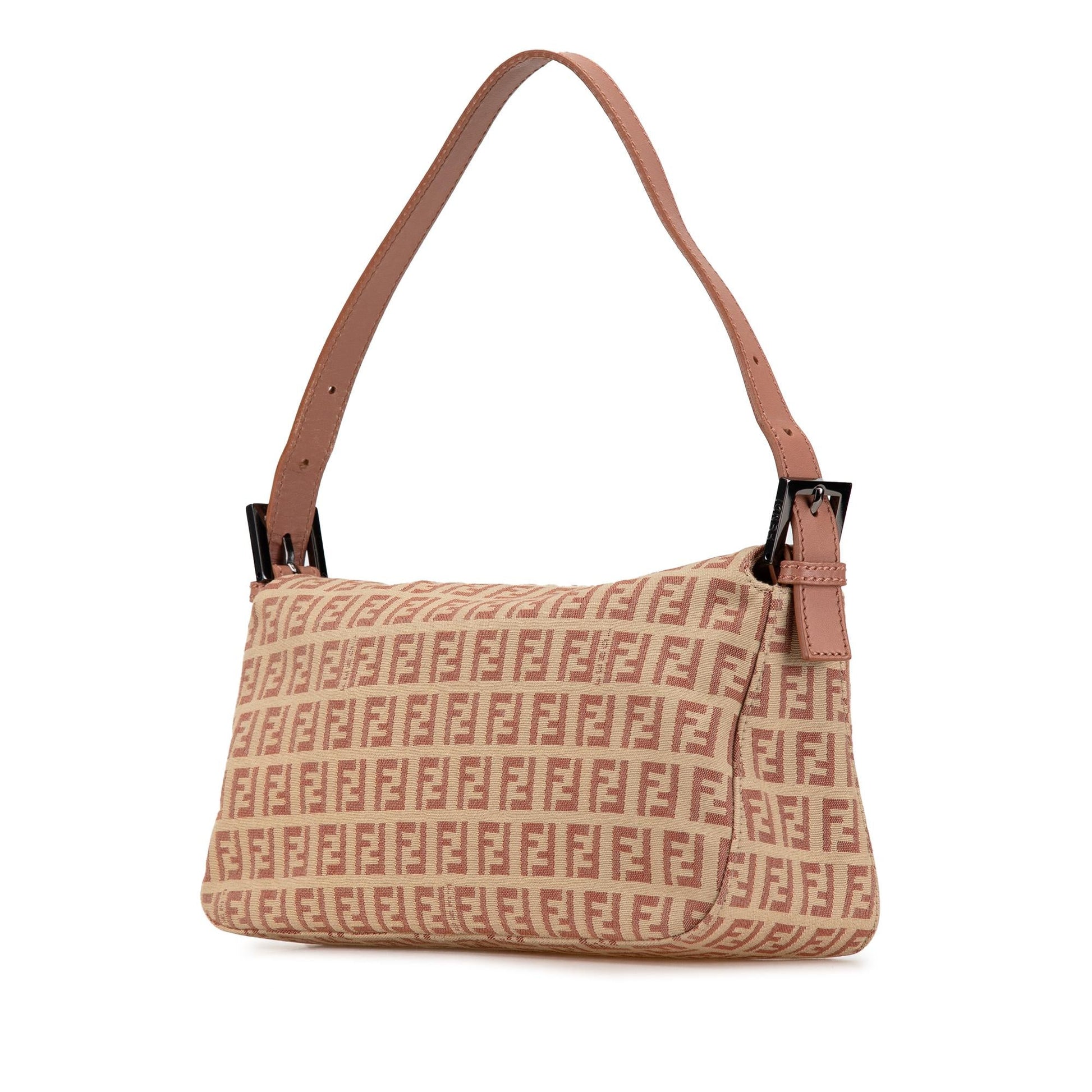 Fendi Zucchino Double Shoulder Bag Shg Lwycwh Canvas Flap