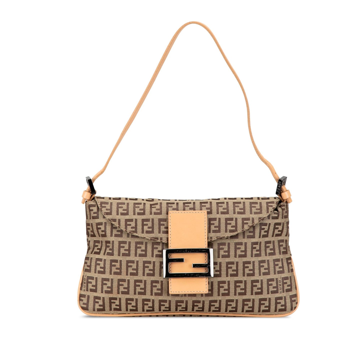 Fendi Zucchino Double Shoulder Bag Canvas Flap Shoulder Bag 1