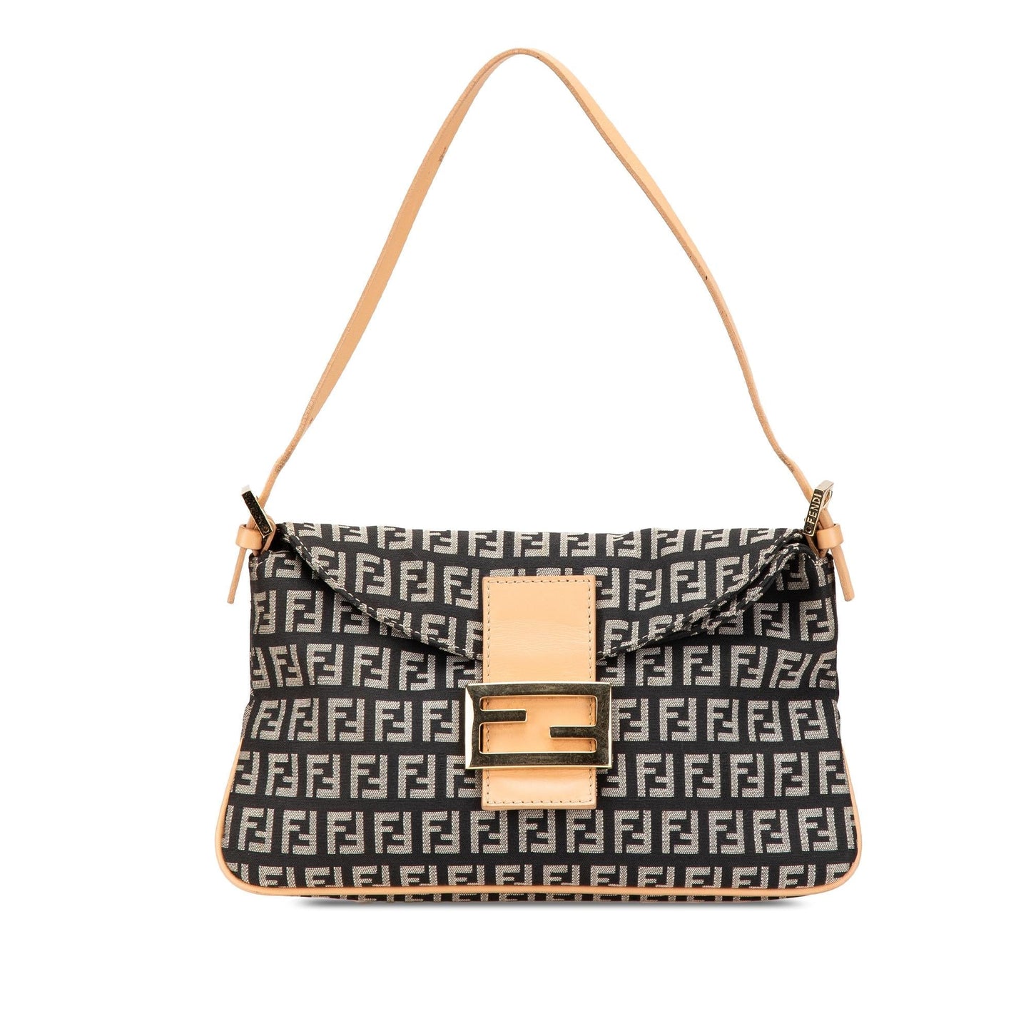 Fendi Zucchino Double Shoulder Bag Canvas Flap Shoulder Bag 2