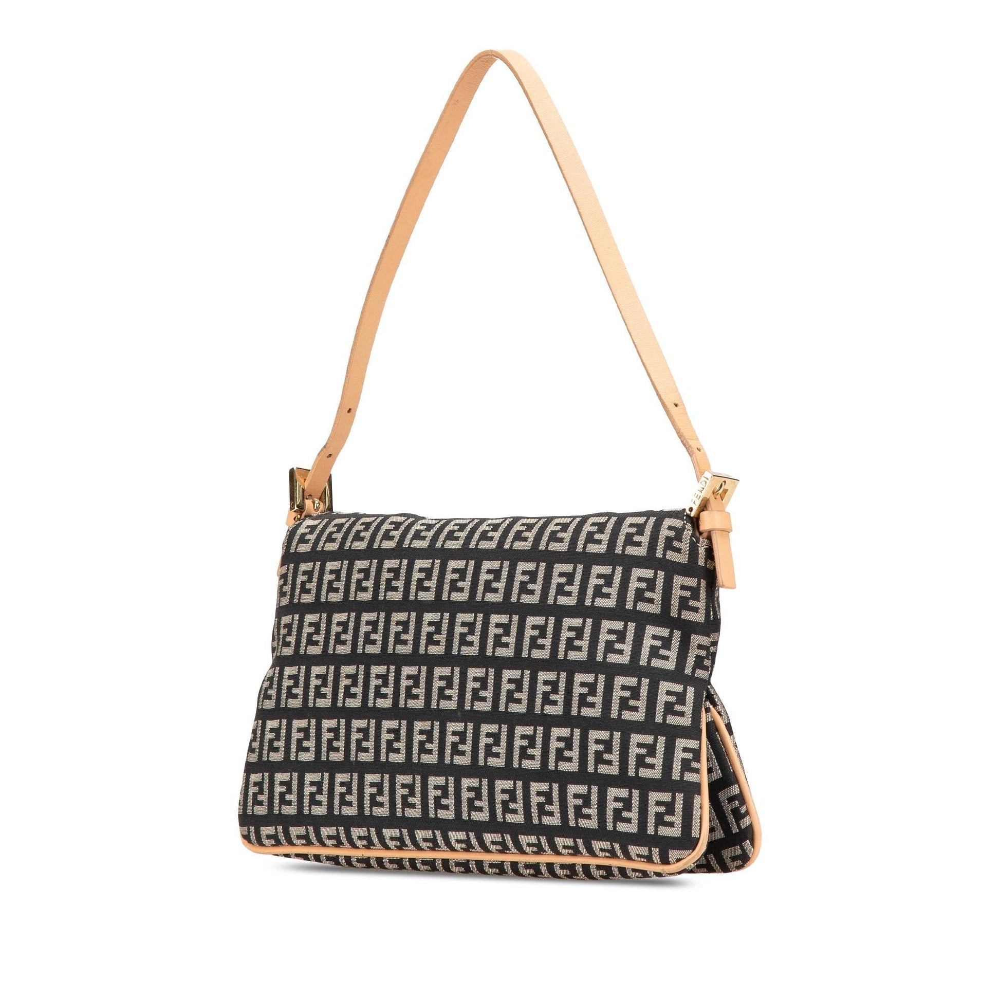Fendi Zucchino Double Shoulder Bag Canvas Flap Shoulder Bag 4