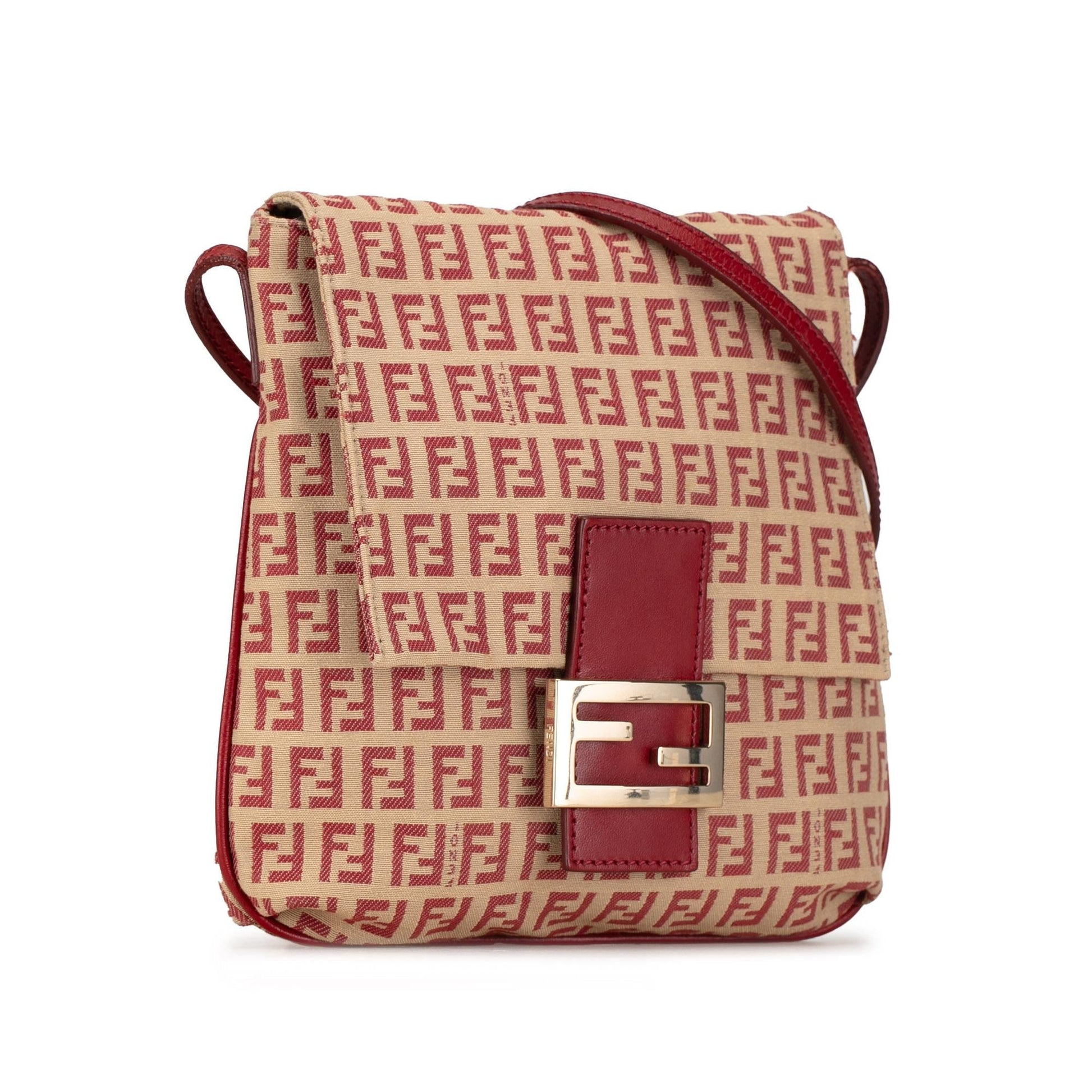 Fendi Zucchino Crossbody Canvas Flap Crossbody Bag Crossbody Shg 6Leiki