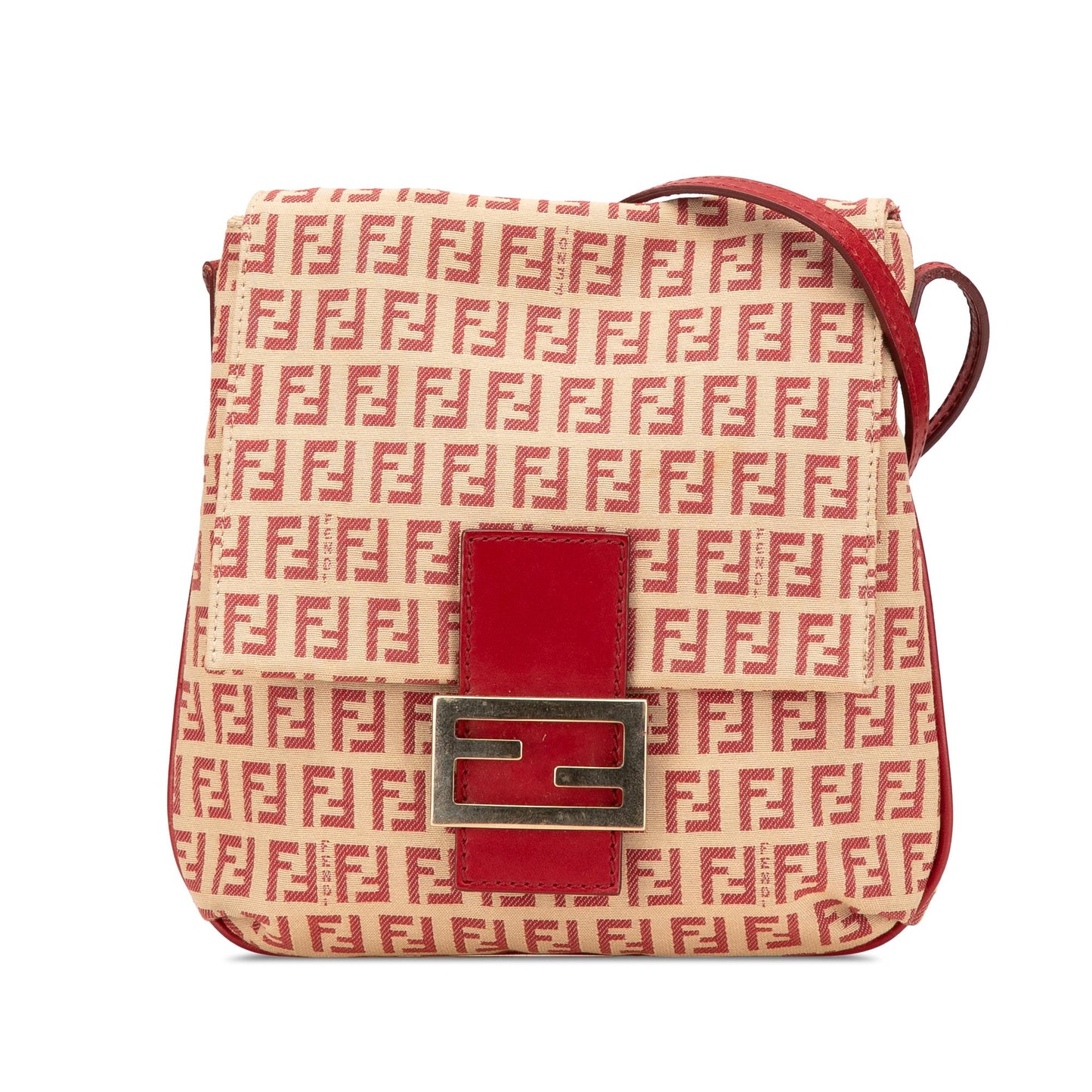 Fendi Zucchino Crossbody Canvas Flap Crossbody Bag Canvas Flap Crossbody