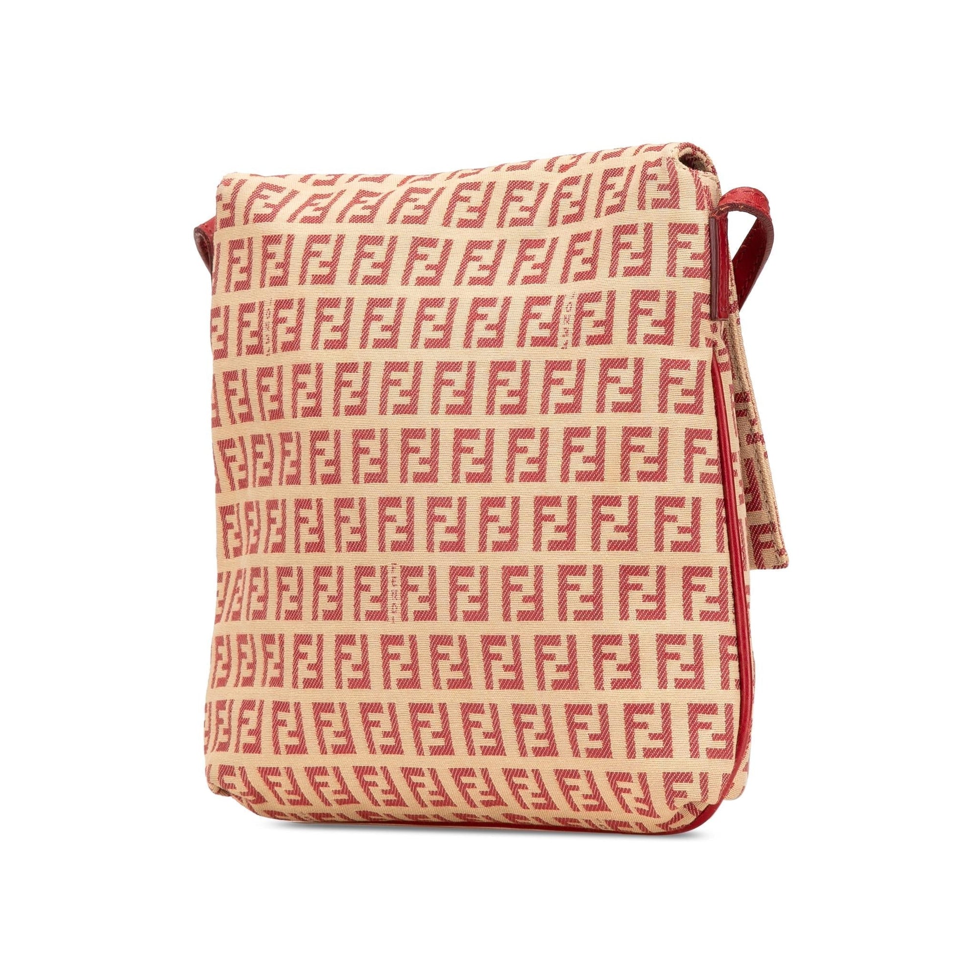 Fendi Zucchino Crossbody Canvas Flap Crossbody Bag Canvas Flap Crossbody