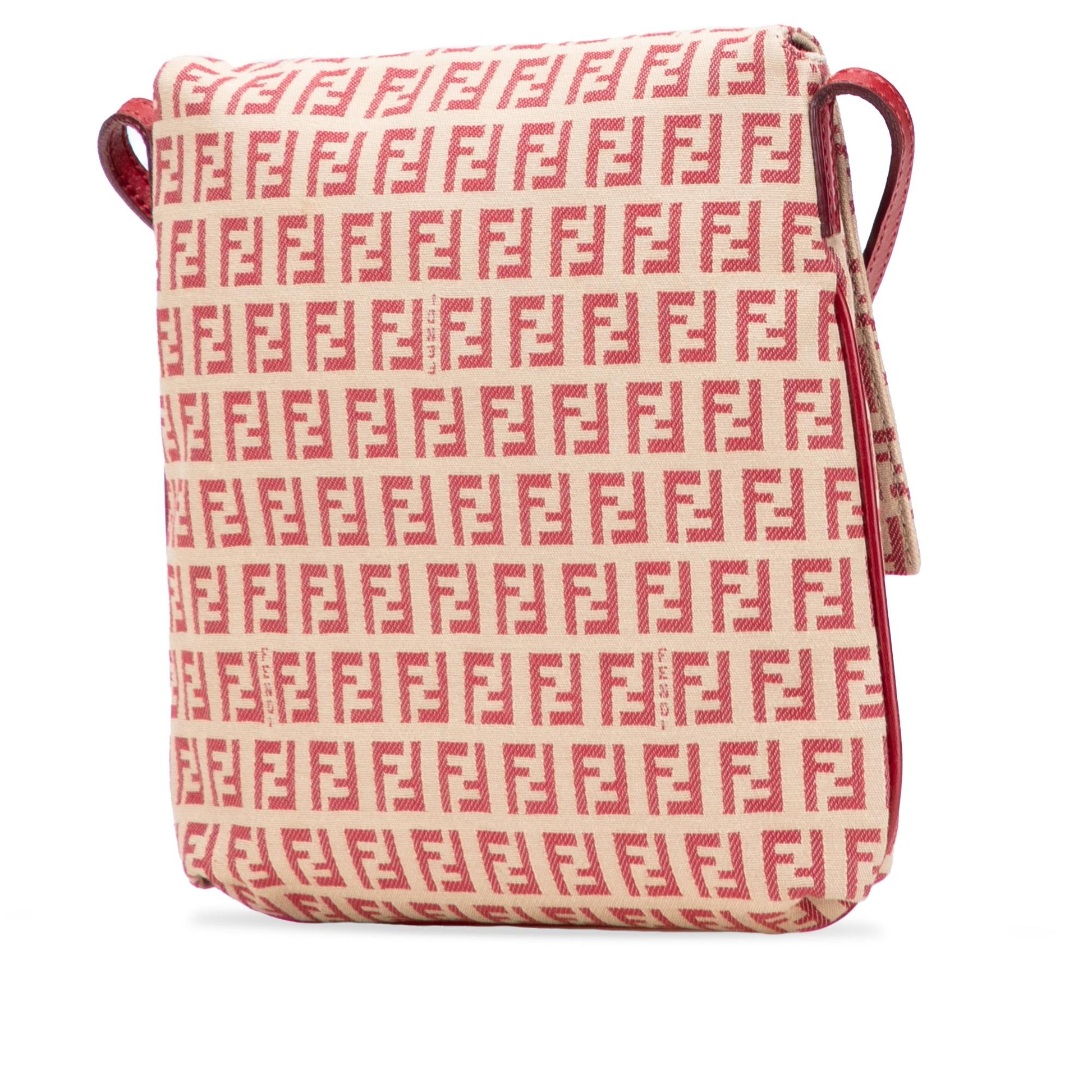 Fendi Zucchino Crossbody Canvas Flap Crossbody Bag