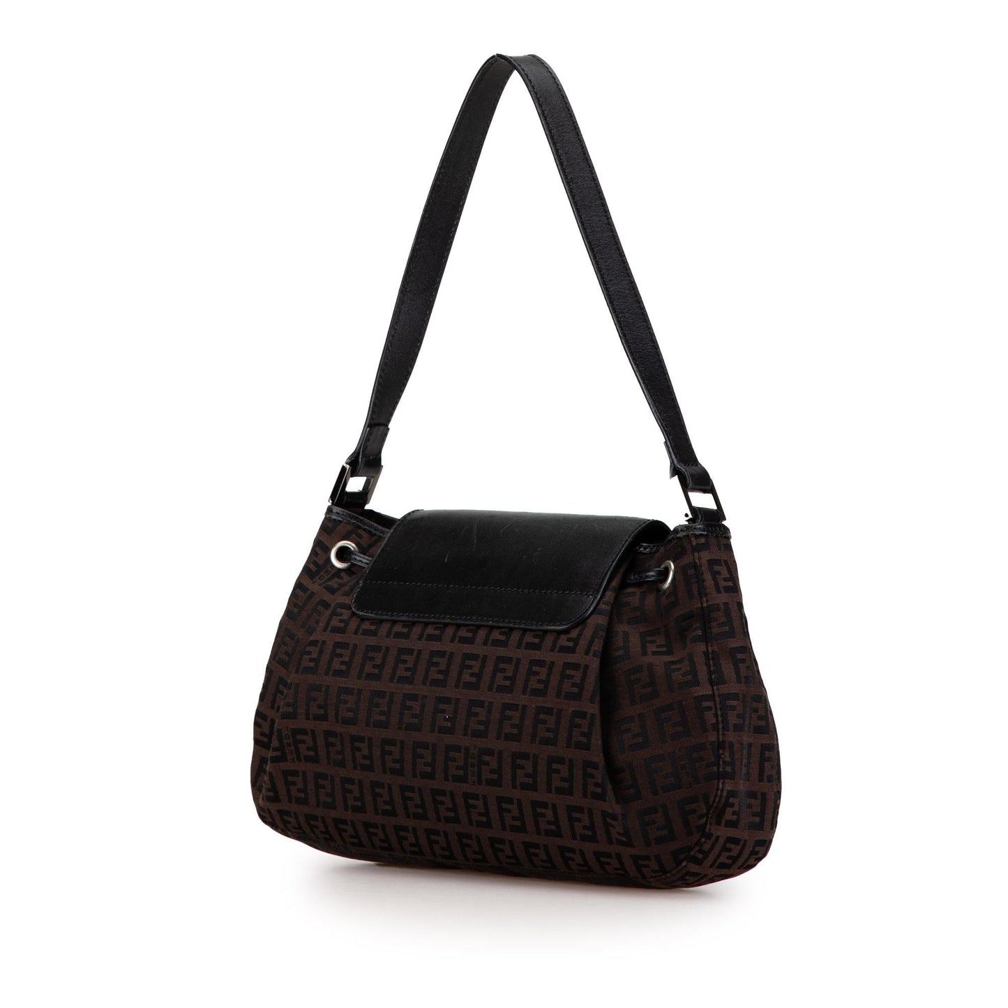 Fendi Zucchino Shoulder Bag Shg Lkn300 Canvas Flap
