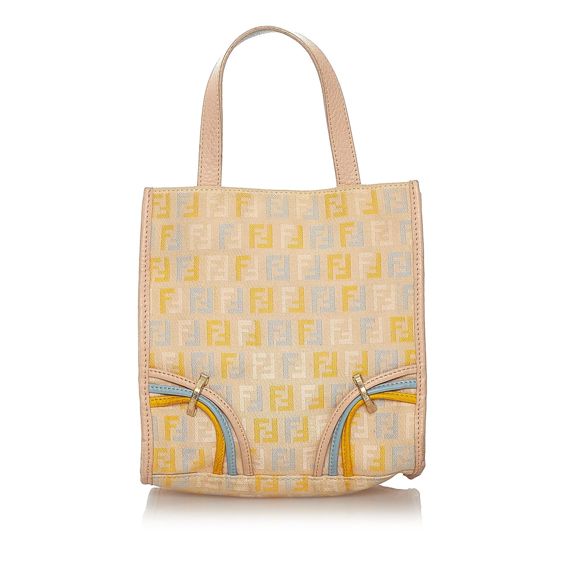 Fendi Zucchino Handbag Shg Canvas Satchel Bag Handbag Shg 27279