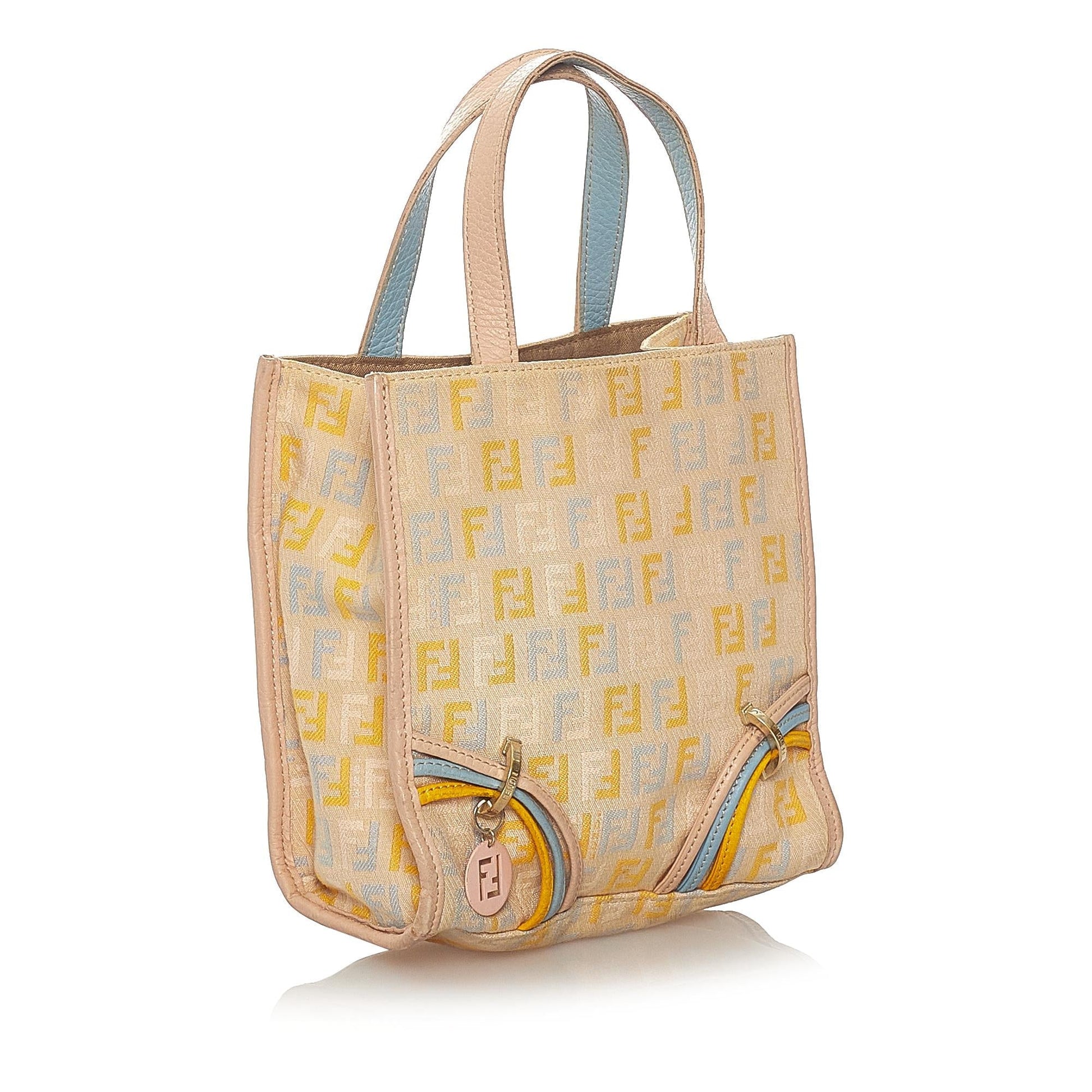 Fendi Zucchino Handbag Shg Canvas Satchel Bag Handbag Shg 27279
