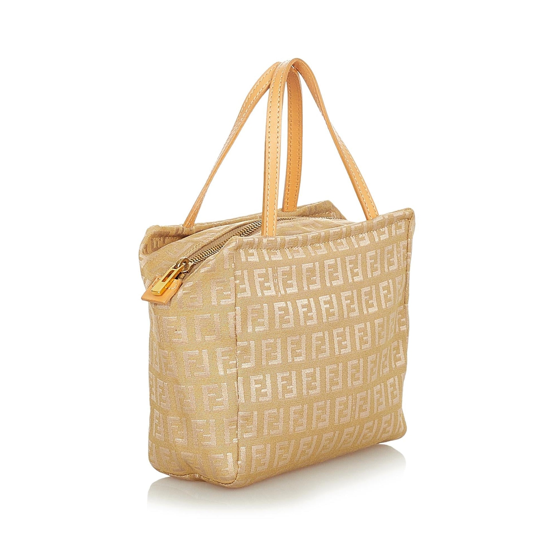 Fendi Zucchino Handbag Shg Canvas Satchel Bag Handbag Shg 31864