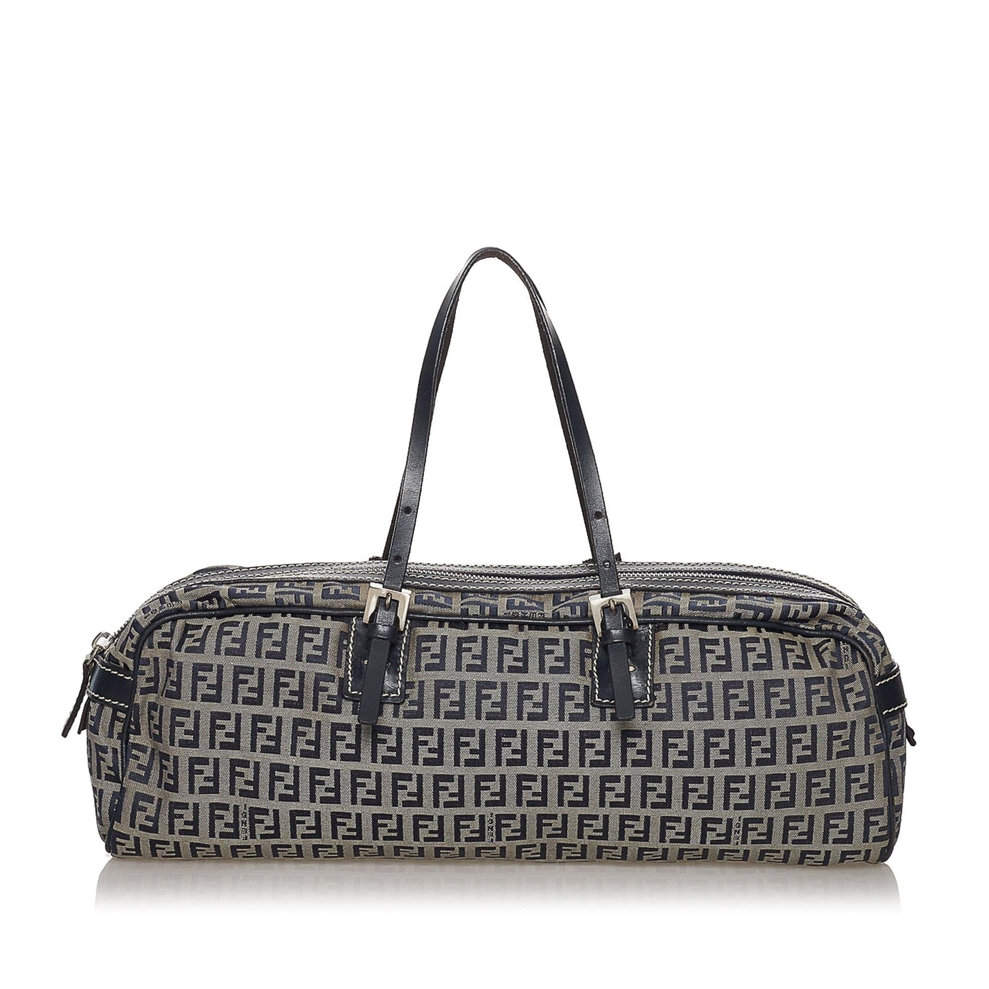 Fendi Zucchino Handbag Shg Canvas Satchel Bag Handbag Shg 33440
