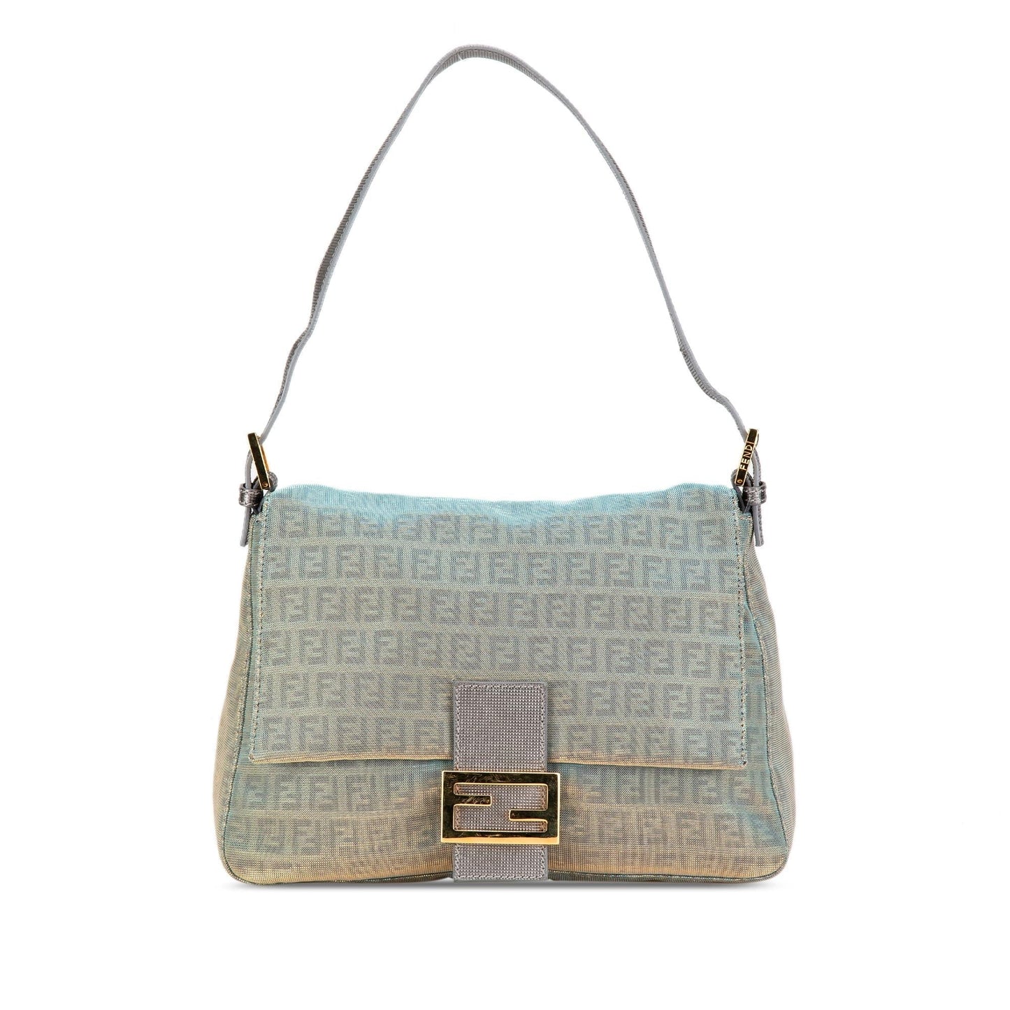 Fendi Zucchino Metallic Mamma Forever Shoulder Bag Canvas