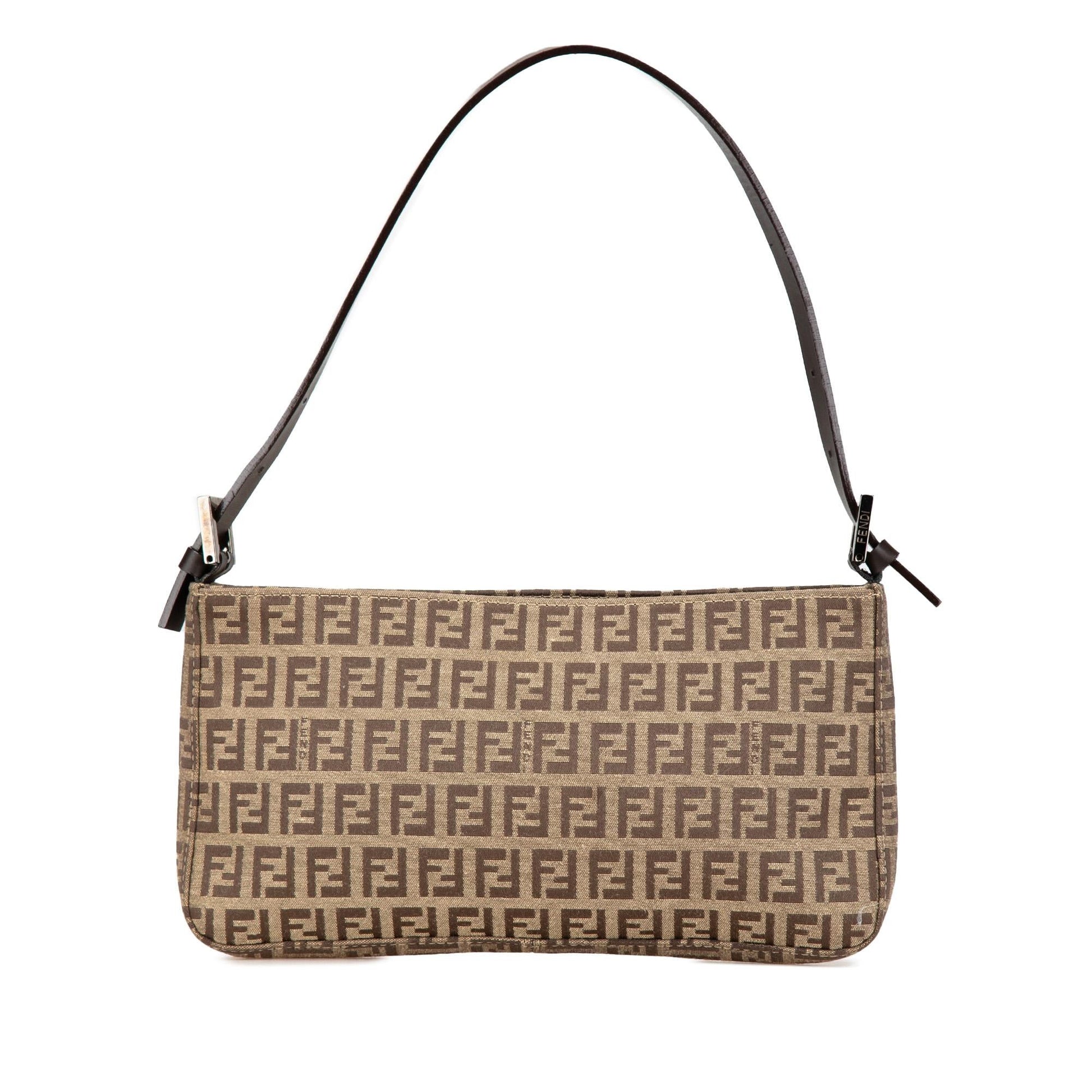 Fendi Zucchino Pochette Shoulder Bag Canvas Zucchino Canvas Pochette