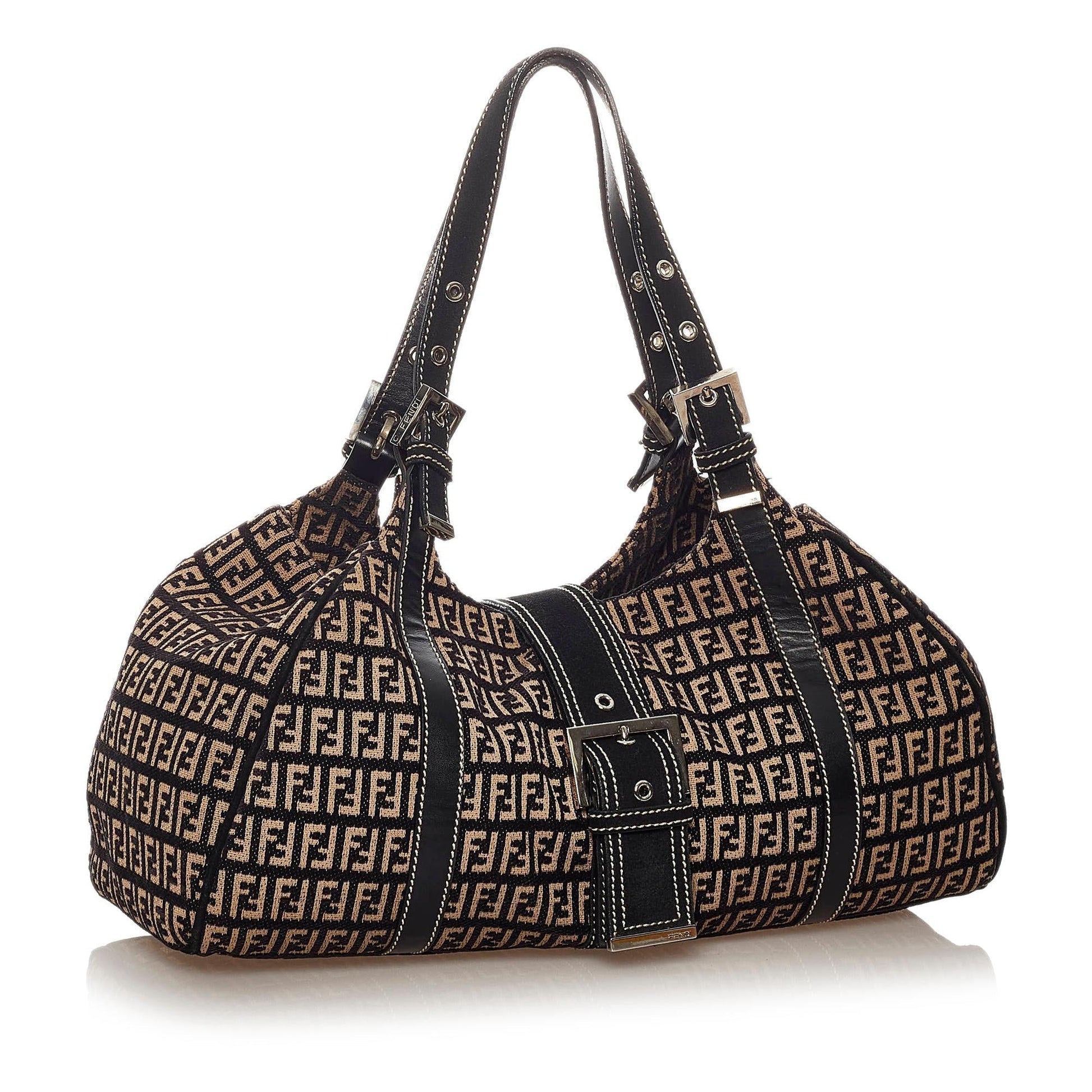 Fendi Zucchino Shoulder Bag Shg Canvas Bag Shg 27820