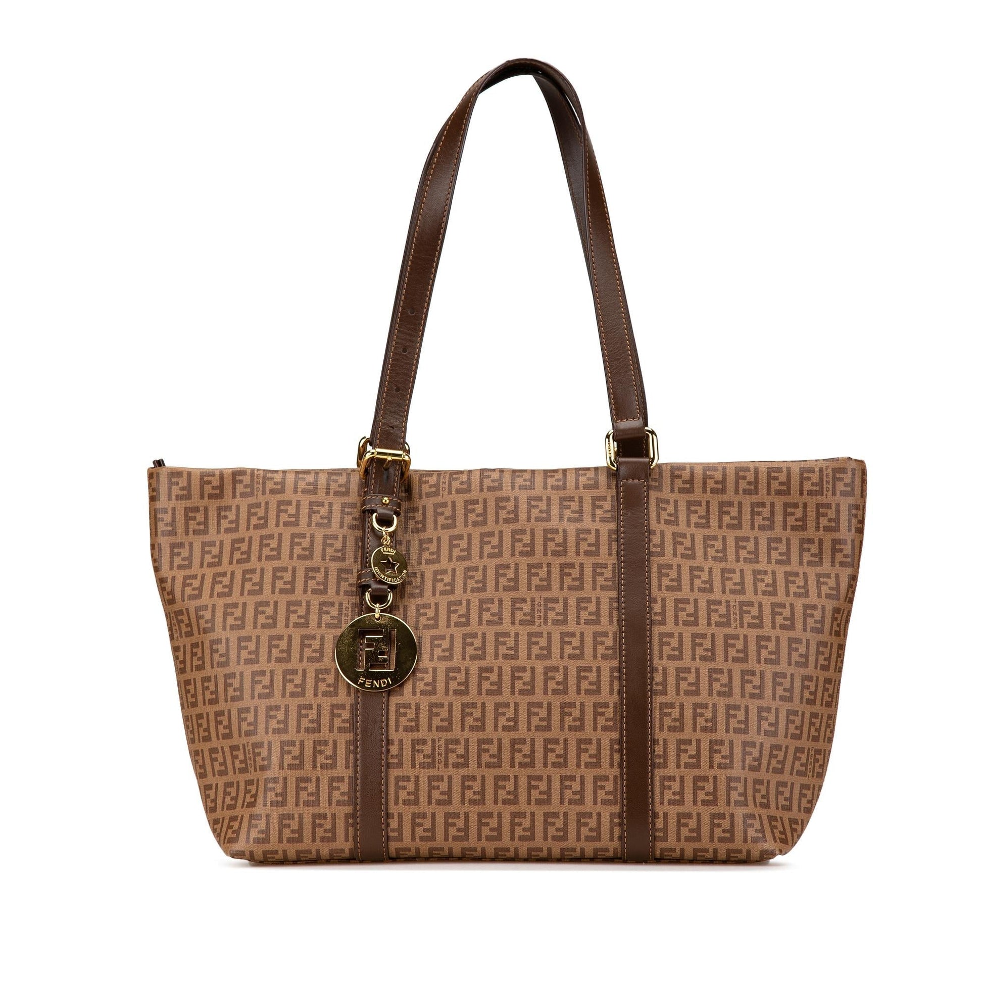 Fendi Zucchino Coated Superstar Tote Canvas Tote Bag