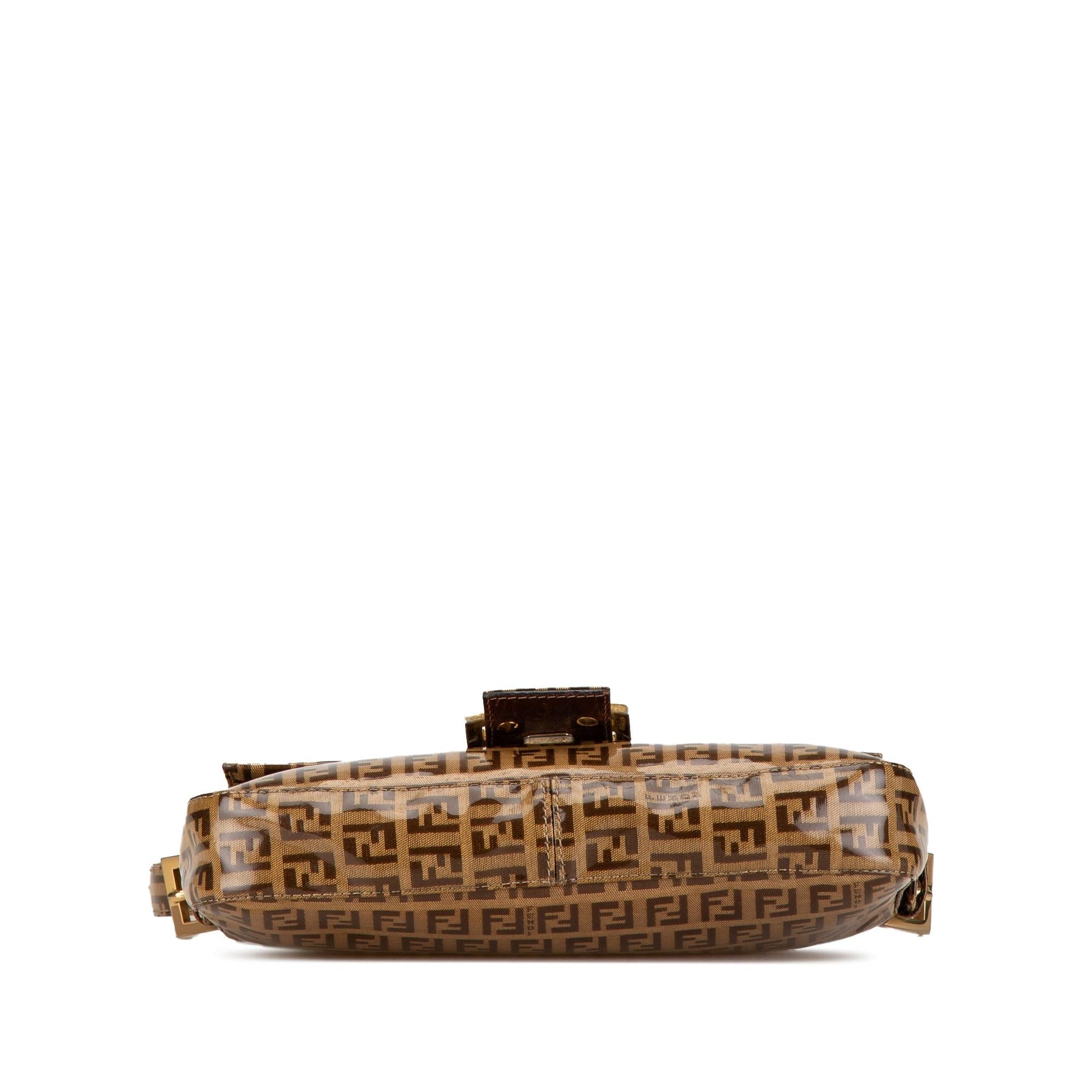 Fendi Zucchino Crystal Baguette Shoulder Bag