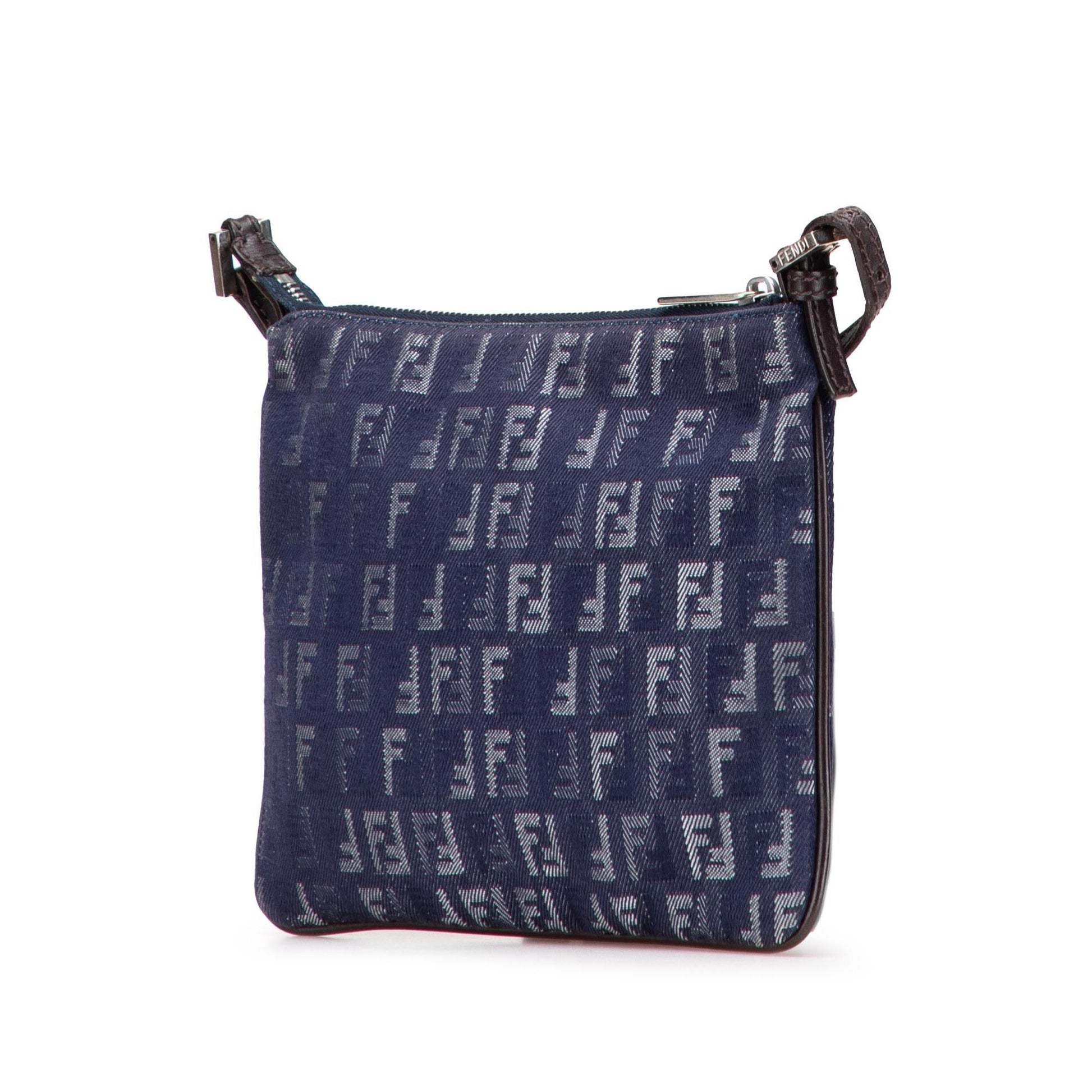 Fendi Zucchino Crossbody Denim Crossbody Bag