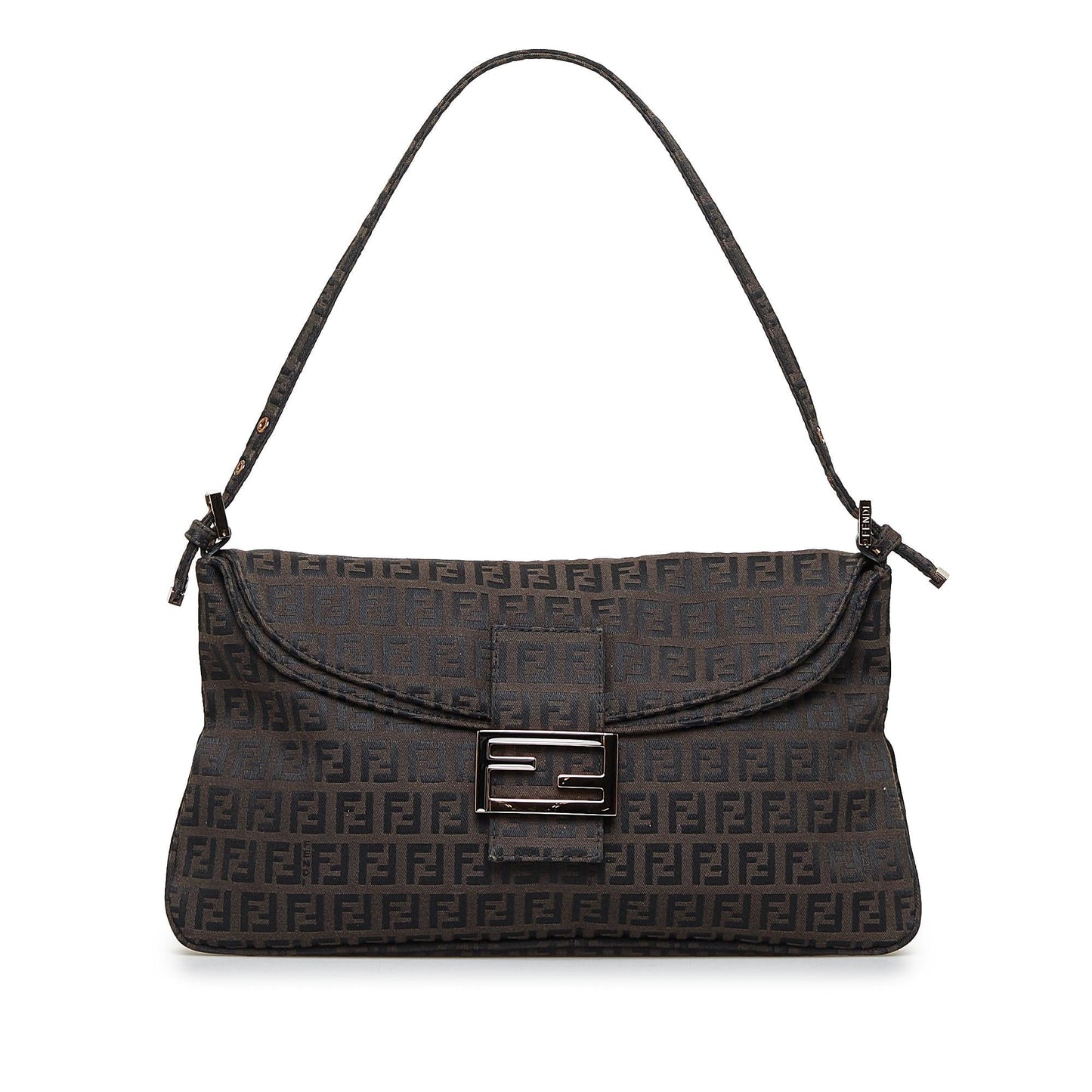 Fendi Zucchino Double Baguette Shg Riwgfn Handbag Flap Shoulder Bag
