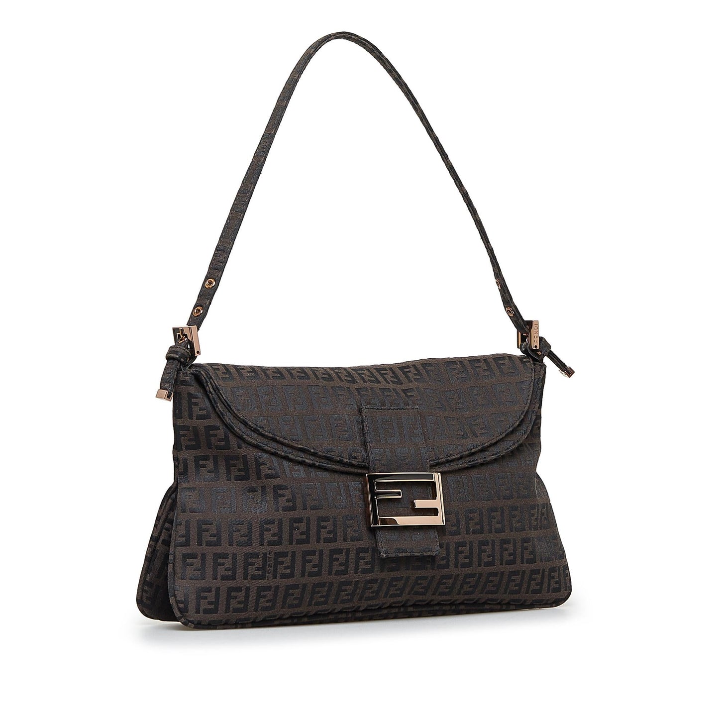 Fendi Zucchino Double Baguette Shg Riwgfn Handbag Flap Shoulder Bag