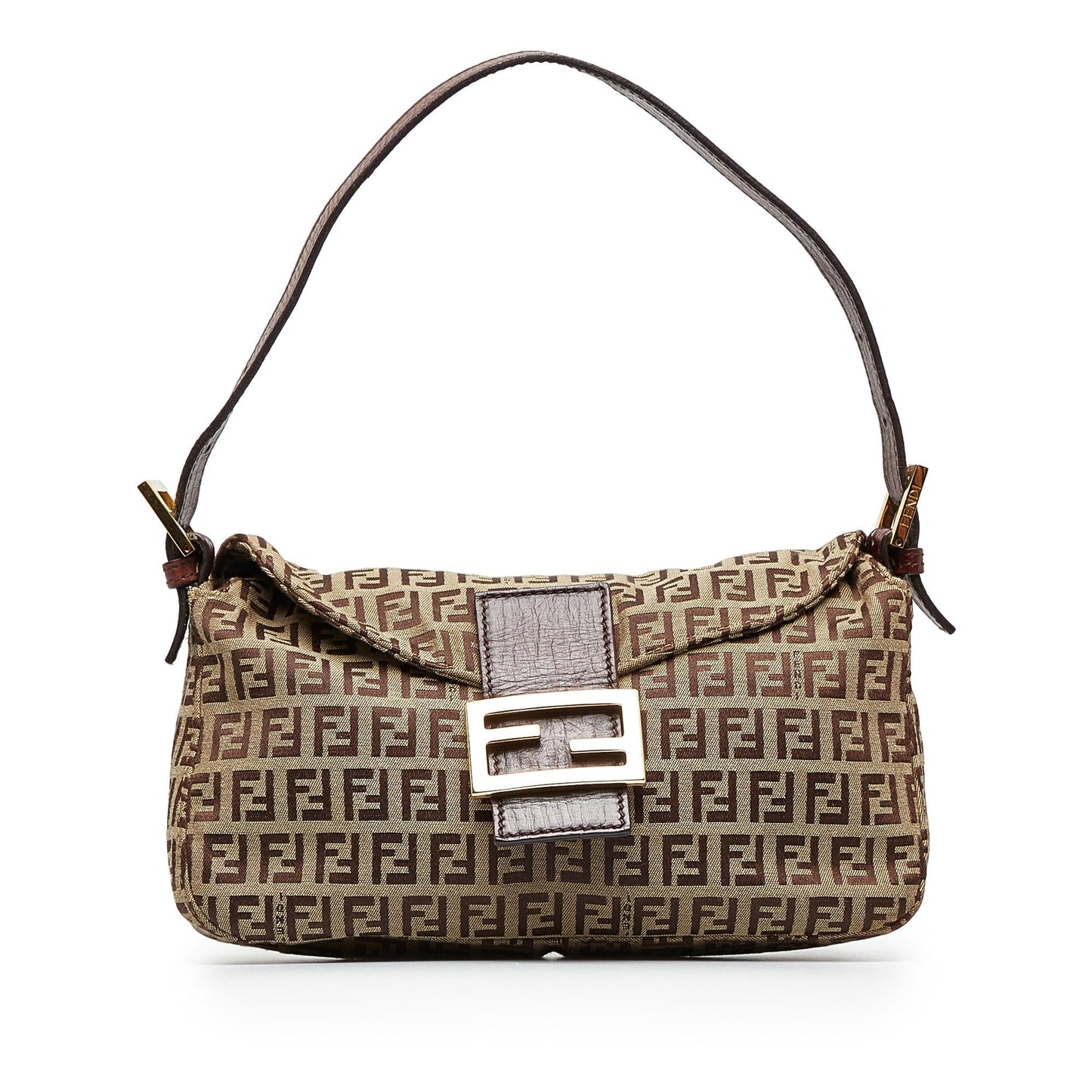 Fendi Zucchino Double Baguette Shg 30Rj5M Handbag Flap Shoulder Bag