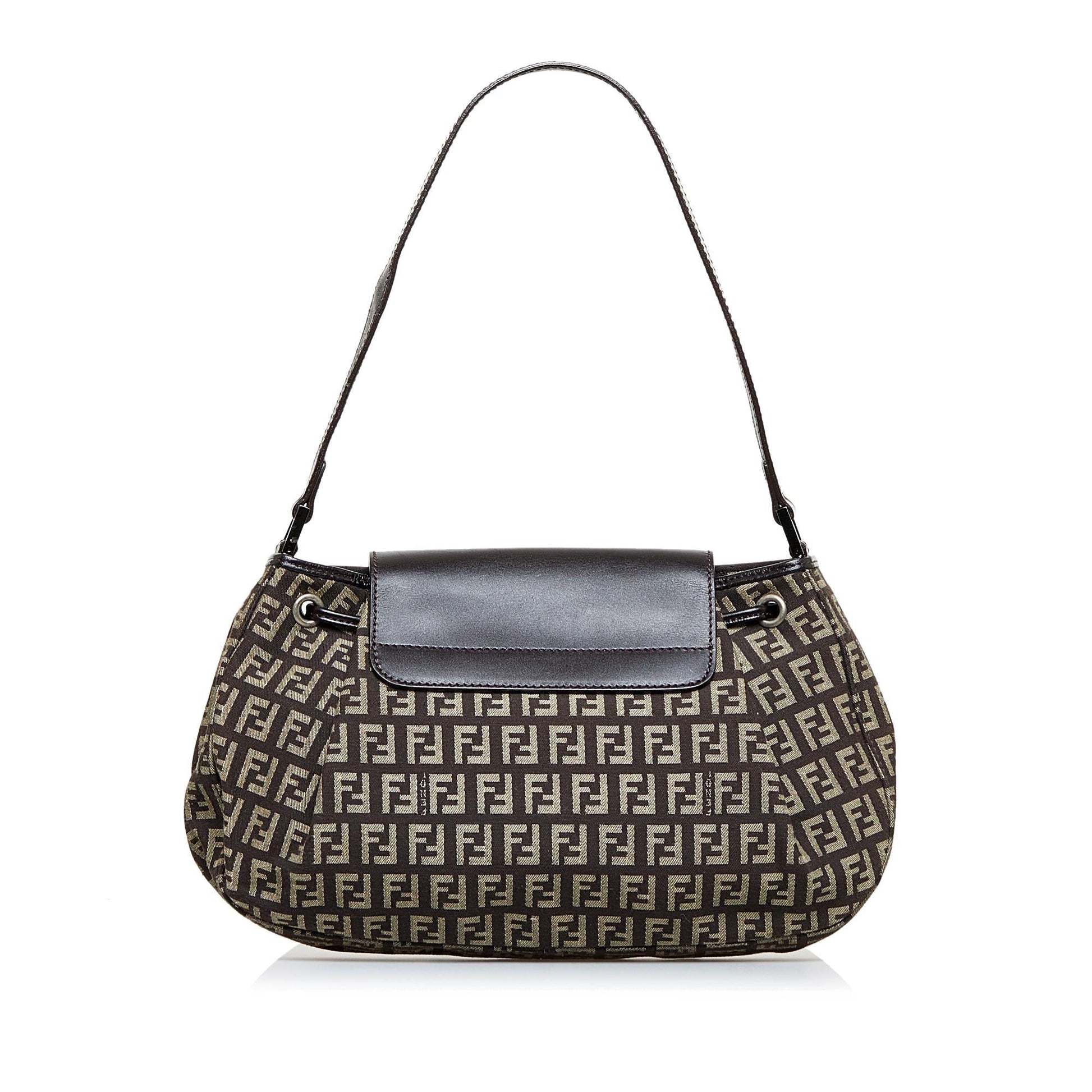 Fendi Zucchino Drawstring Baguette Shg Dlgic3 Handbag Shoulder Bag