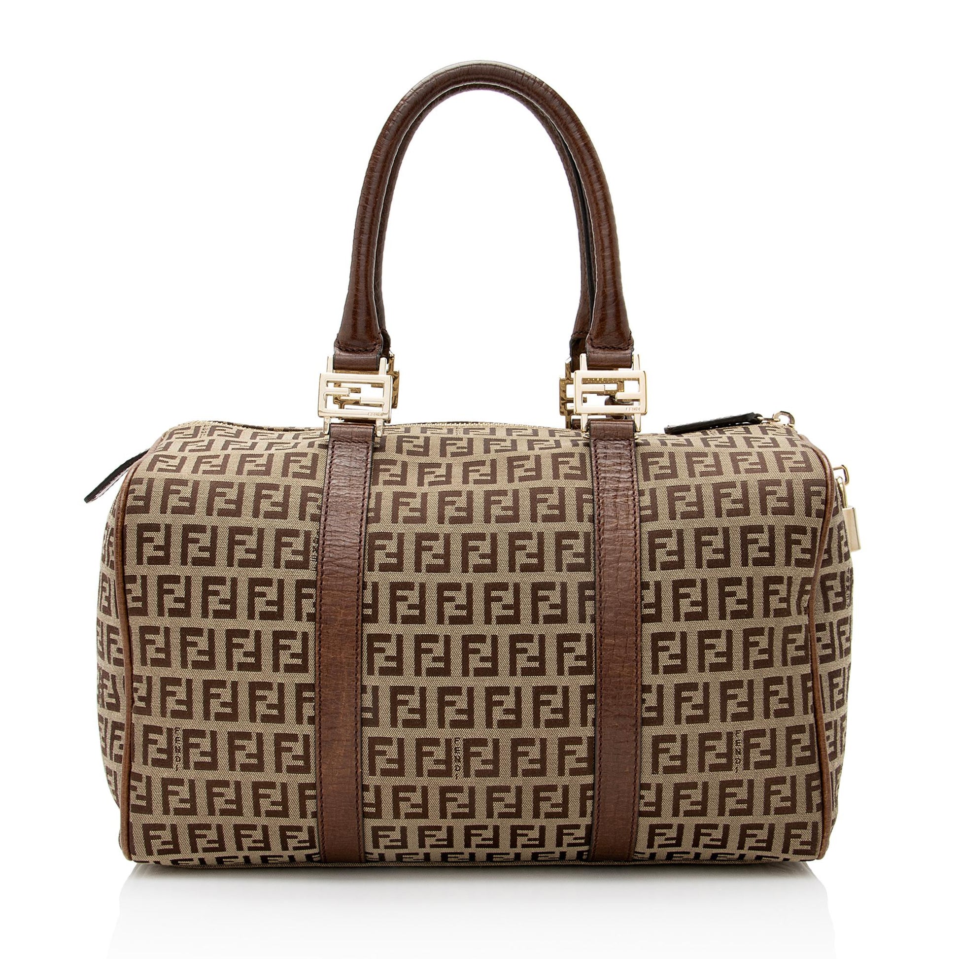 Fendi Zucchino Forever Boston Bag Shf Satchel Bag