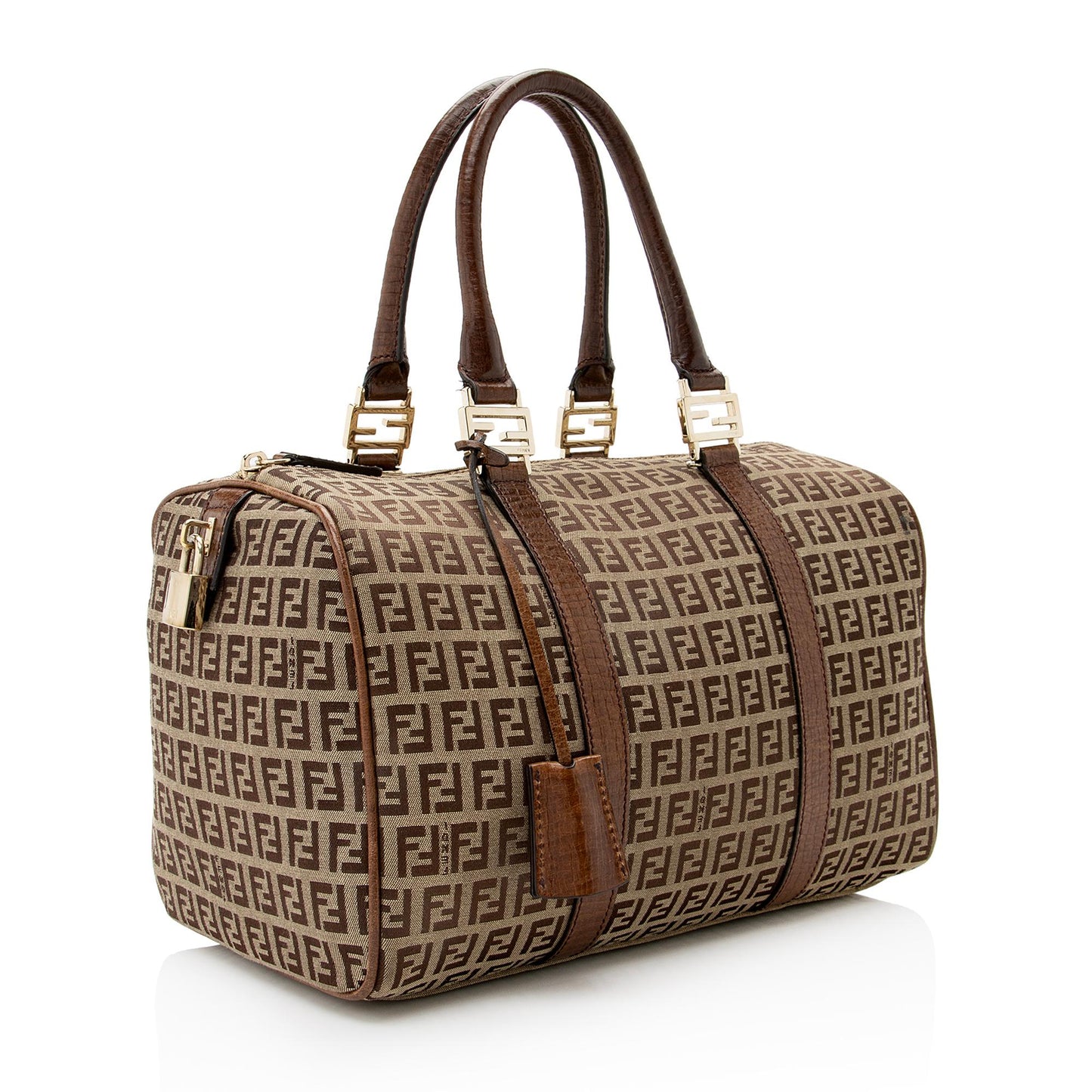 Fendi Zucchino Forever Boston Bag Shf Satchel Bag