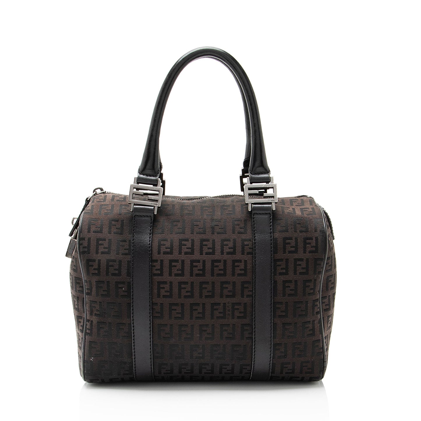 Fendi Zucchino Forever Boston Bag Canvas Small Satchel Bag