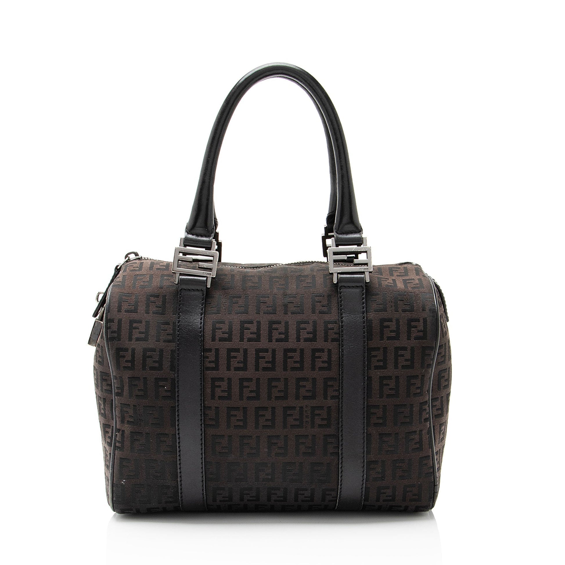 Fendi Zucchino Forever Boston Bag Canvas Small Satchel Bag