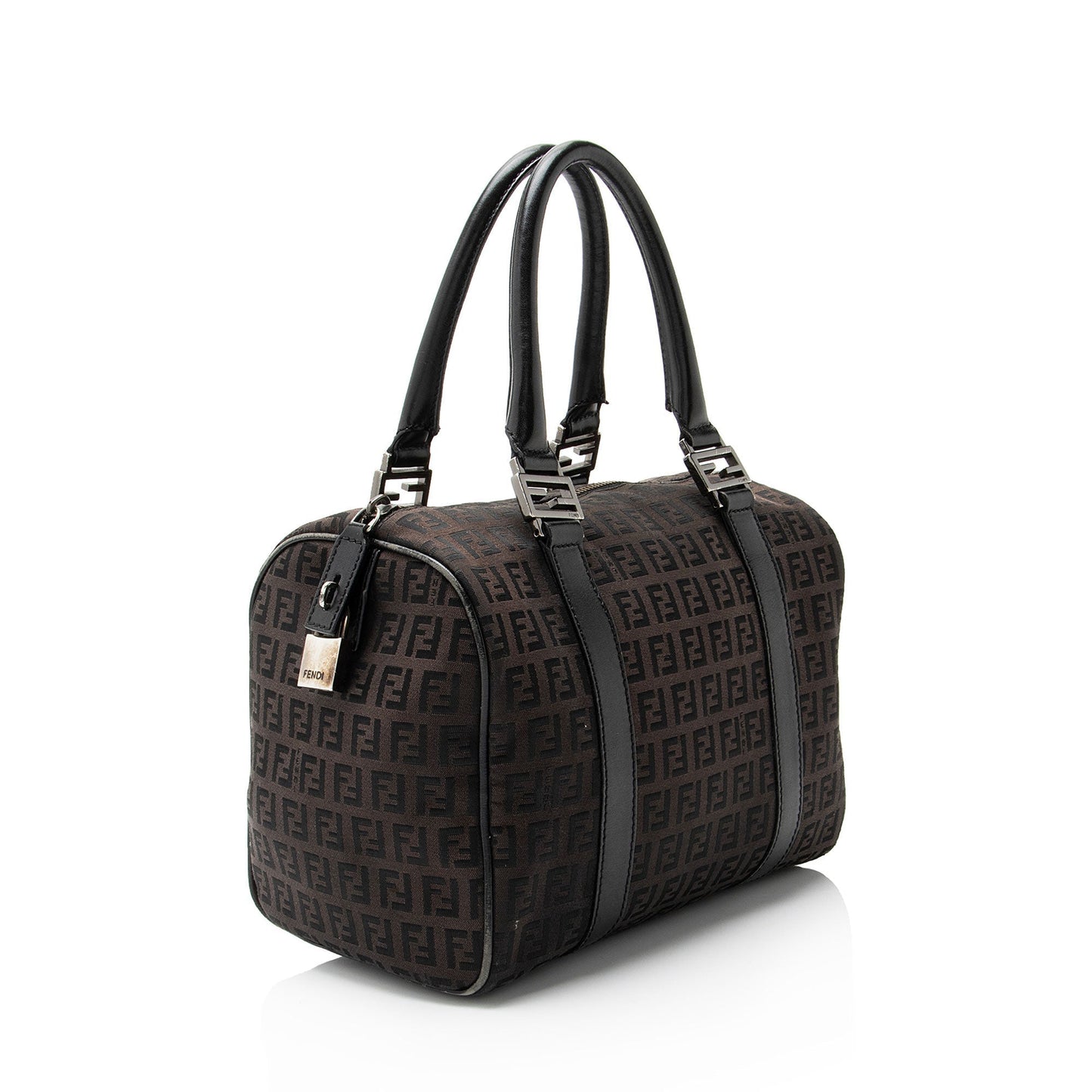 Fendi Zucchino Forever Boston Bag Canvas Small Satchel Bag