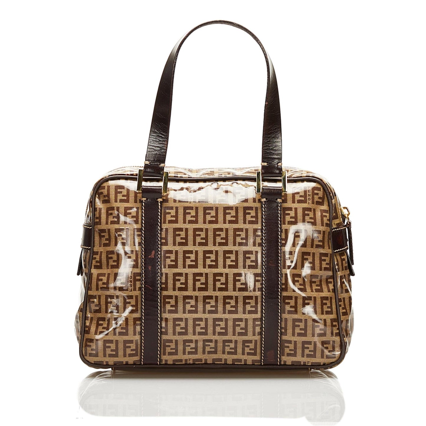 Fendi Zucchino Handbag Shg Satchel Bag