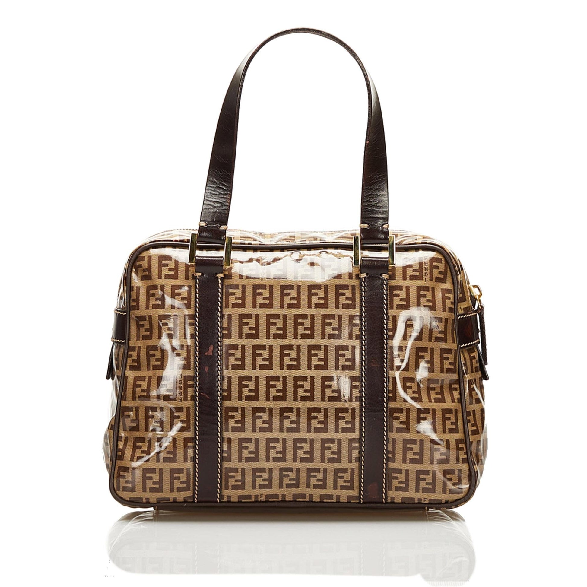 Fendi Zucchino Handbag Shg Satchel Bag