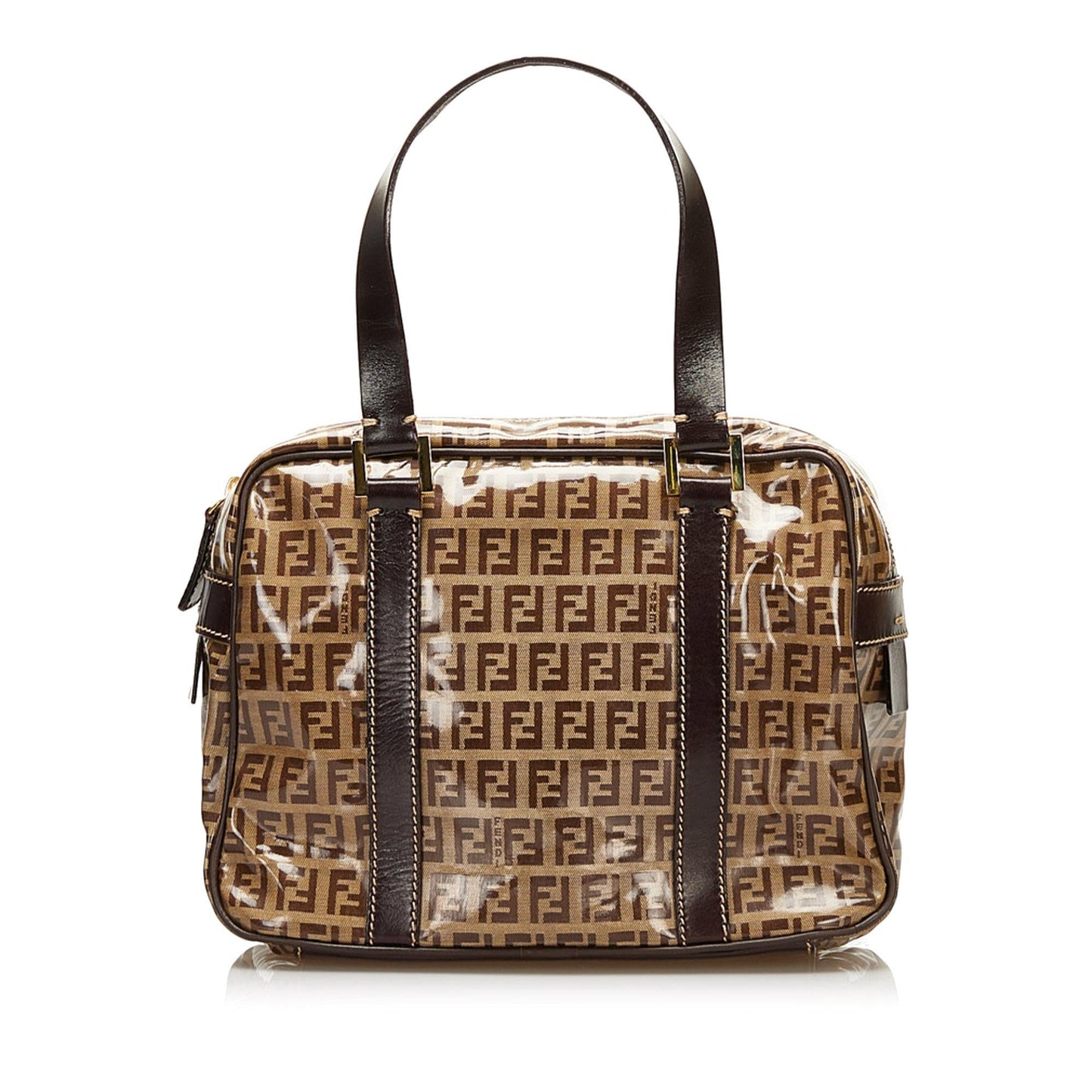 Fendi Zucchino Handbag Shg Satchel Bag