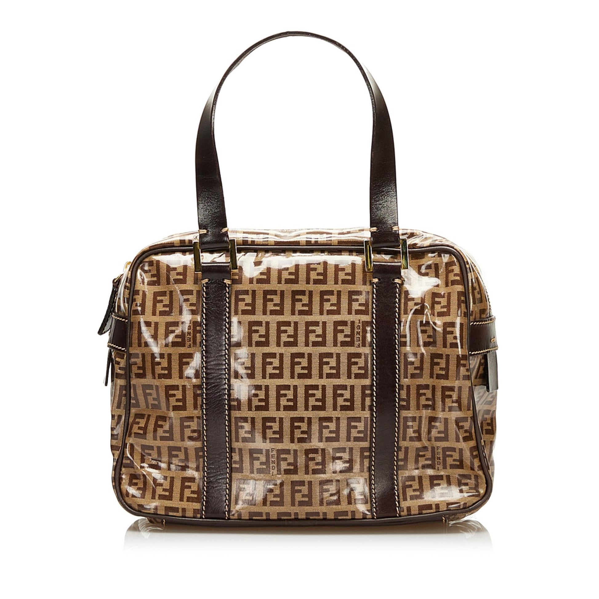 Fendi Zucchino Handbag Shg Satchel Bag