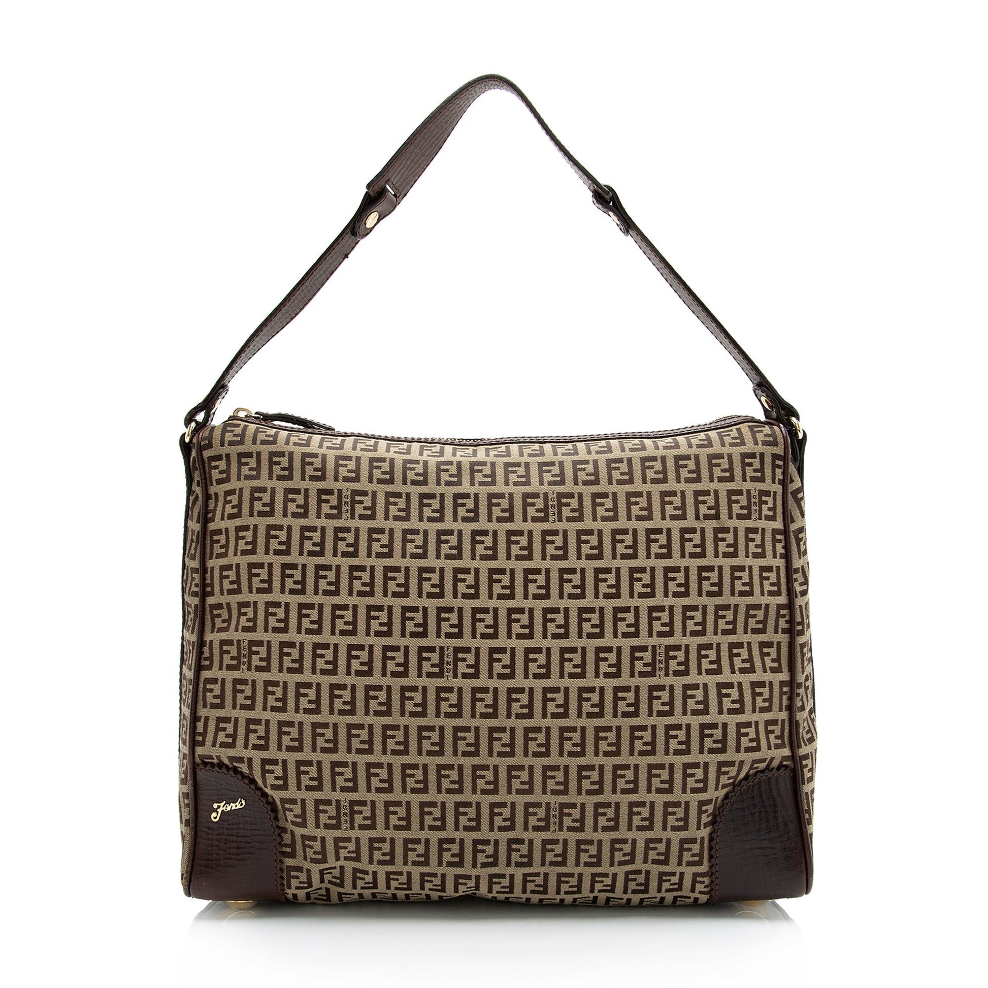 Fendi Zucchino Hobo Shf Large Shoulder Bag
