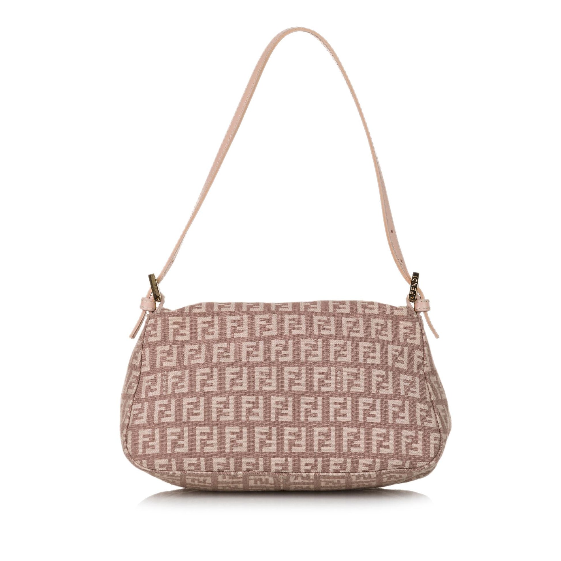 Fendi Zucchino Mamma Forever Baguette Shg Handbag Canvas Shoulder Bag