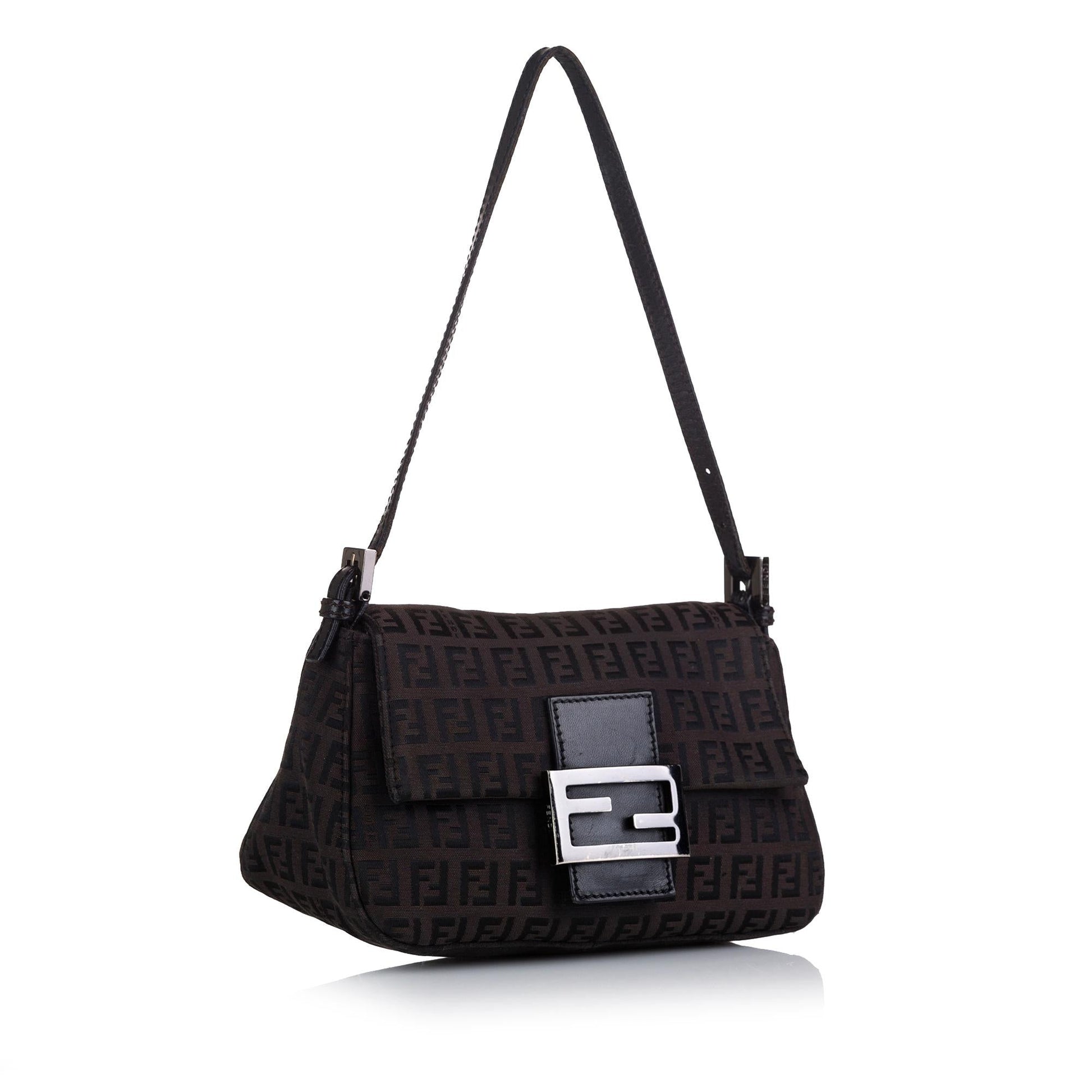 Fendi Zucchino Mamma Baguette Shg Handbag Mini Shoulder Bag