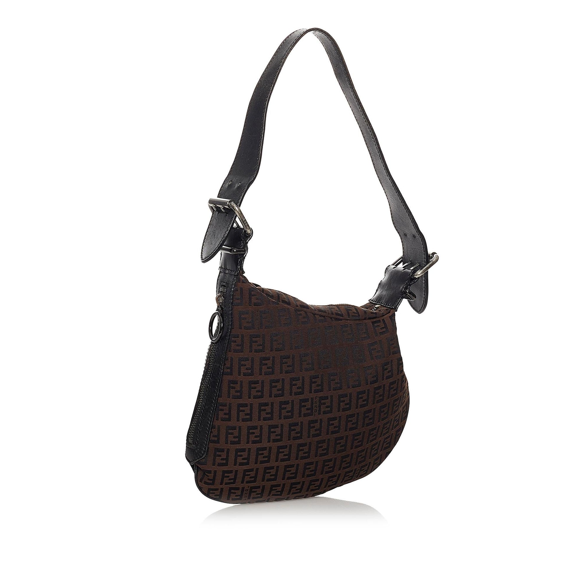 Fendi Zucchino Oyster Shoulder Bag Shg Canvas Bag Shg 30243