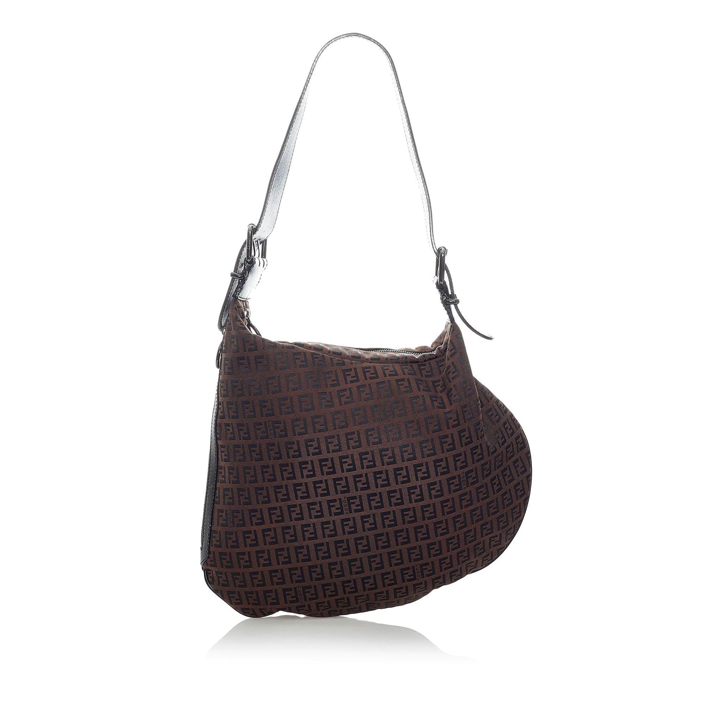 Fendi Zucchino Oyster Shoulder Bag Shg Canvas