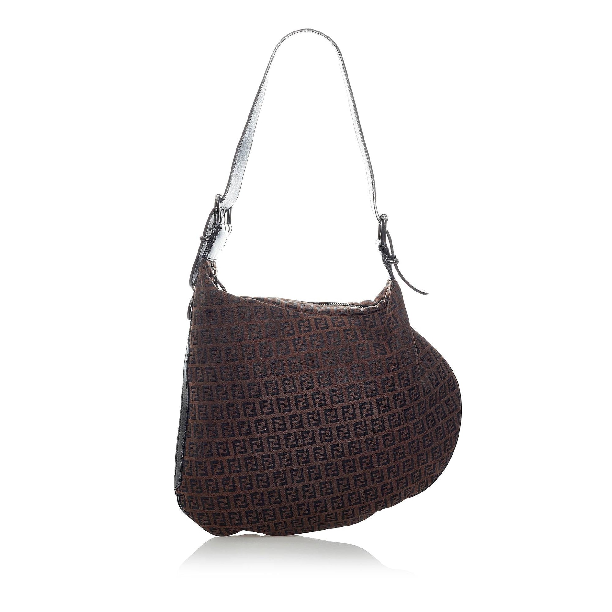 Fendi Zucchino Oyster Shoulder Bag Shg Canvas