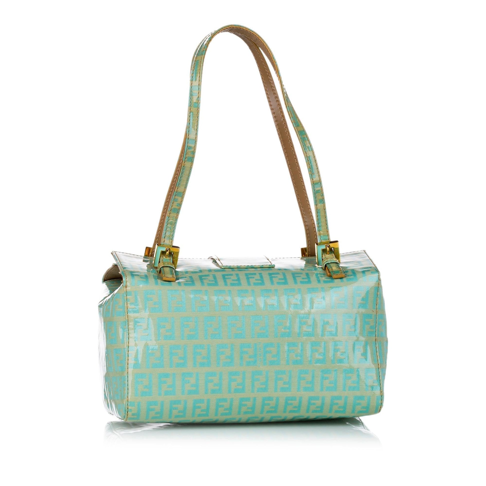 Fendi Zucchino Shoulder Bag Shg Leather Patent