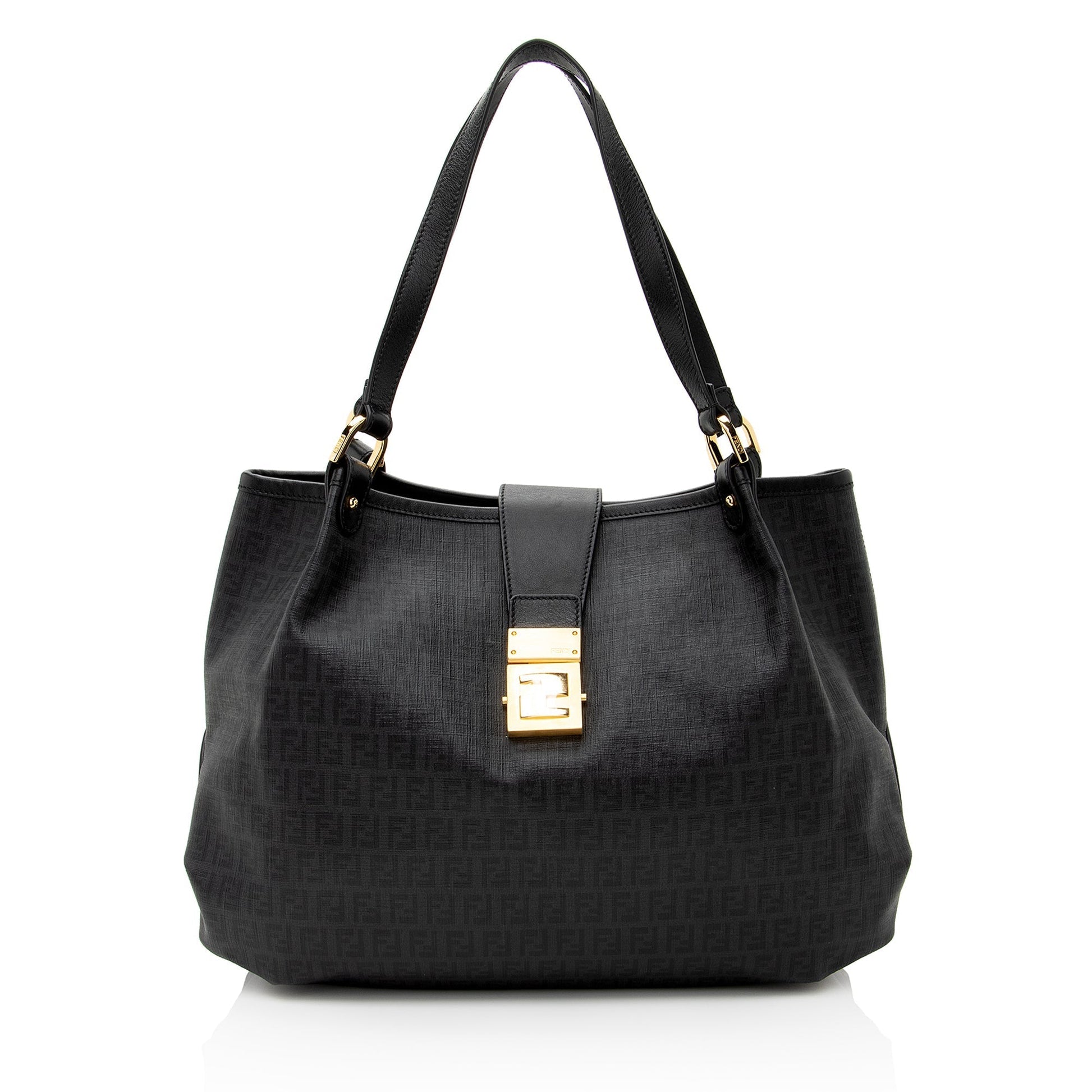 Fendi Zucchino Spalmati Chiusura Tote Shf Medium Tote Bag
